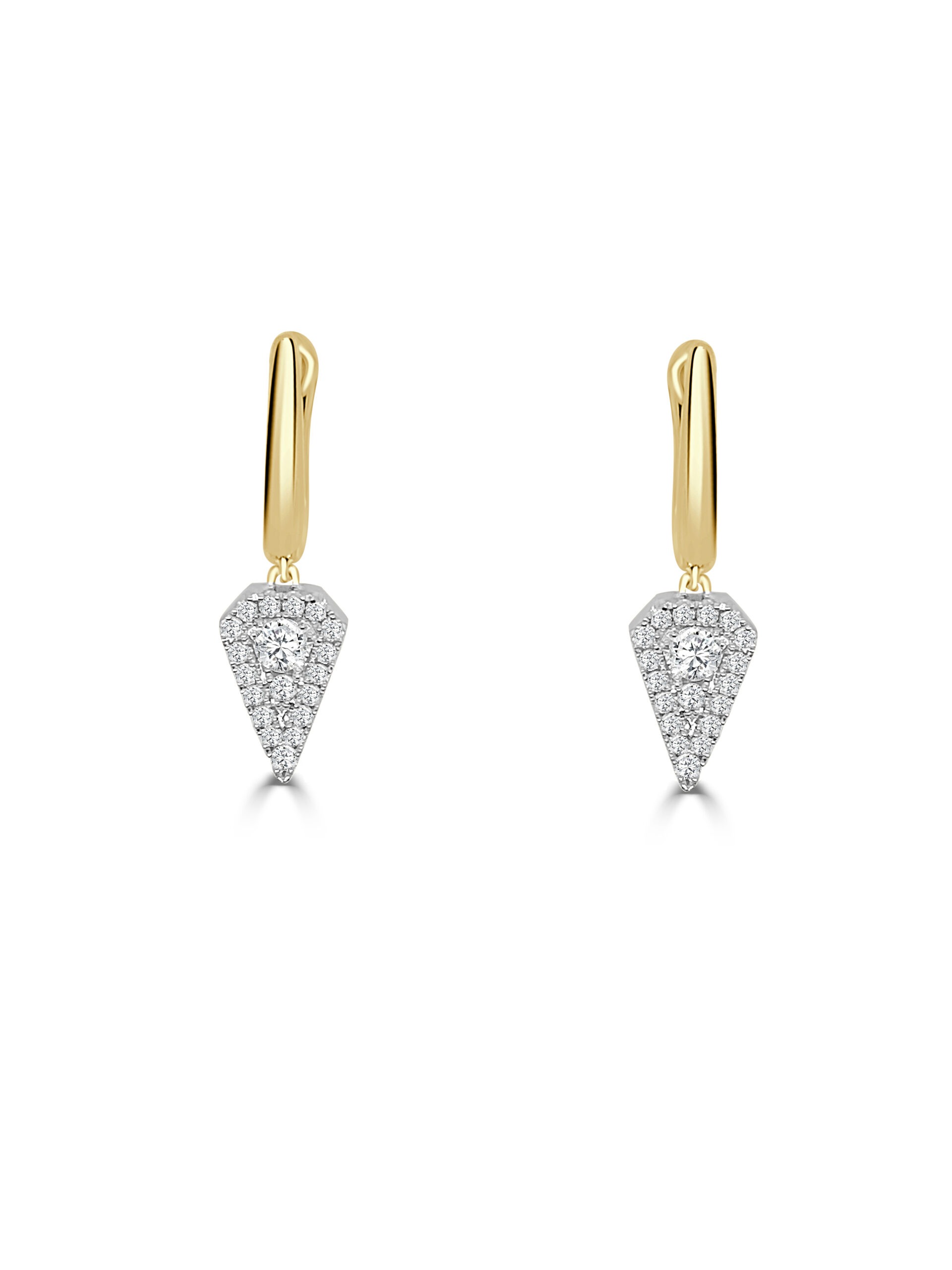 1/2ctw Diamond Arrow Dangle Two-Tone Hoop Earrings l FREDERIC SAGE