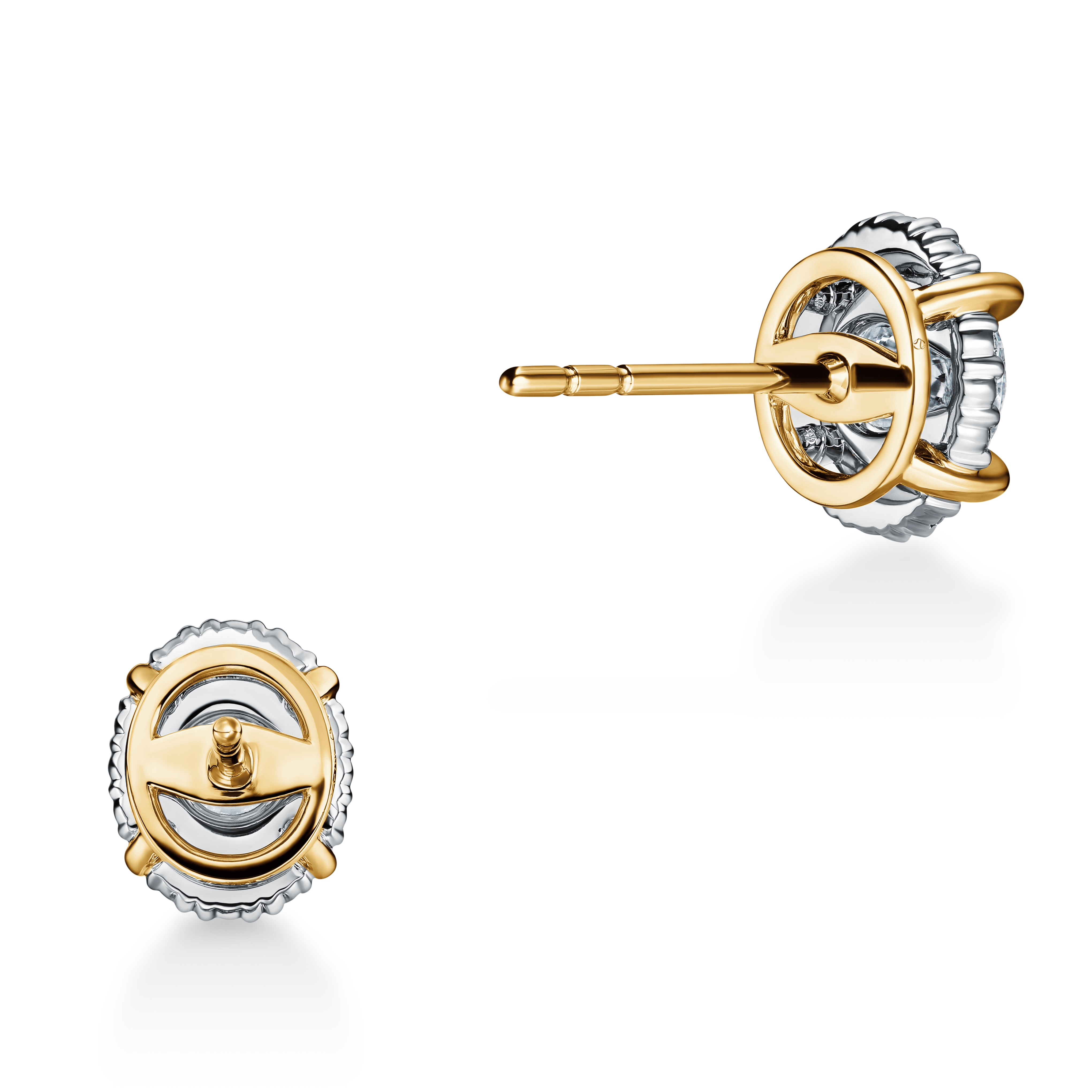 HEARTS ON FIRE Ellipse 3/4ctw Diamond Stud Earrings in 18K Yellow Gold