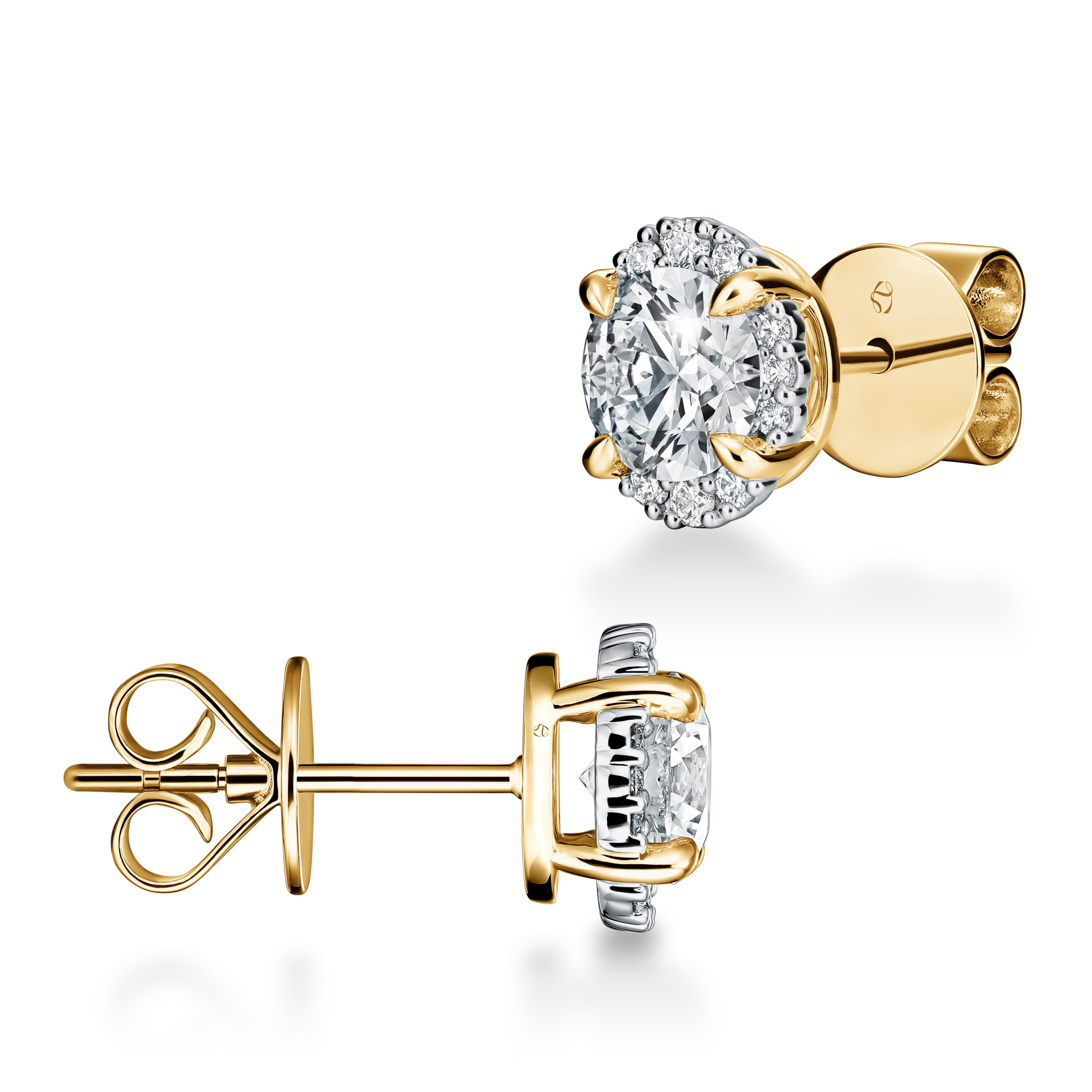 HEARTS ON FIRE Ellipse 3/4ctw Diamond Stud Earrings in 18K Yellow Gold