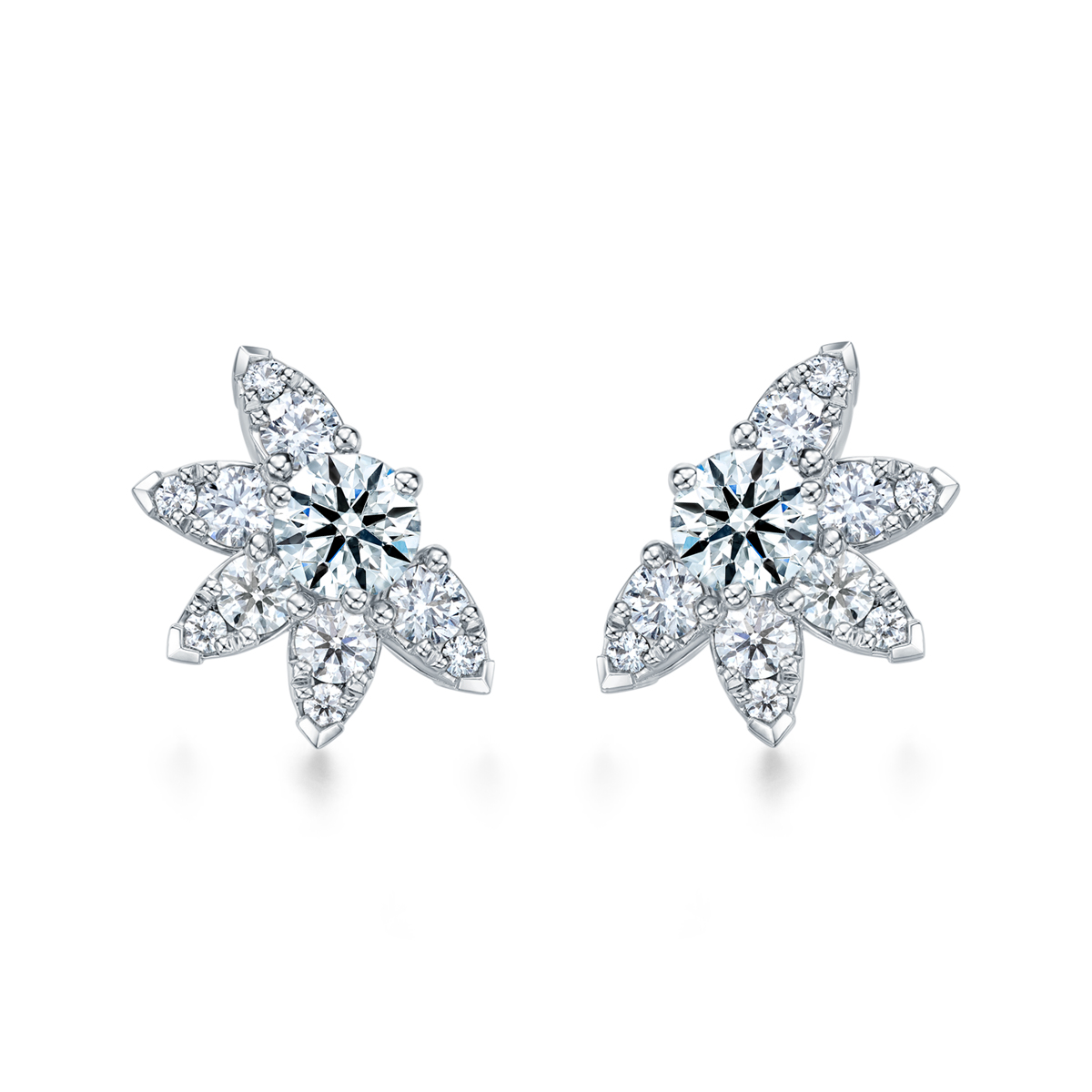 HEARTS ON FIRE Aerial Sunburst Diamond Stud Earrings in 18K White Gold