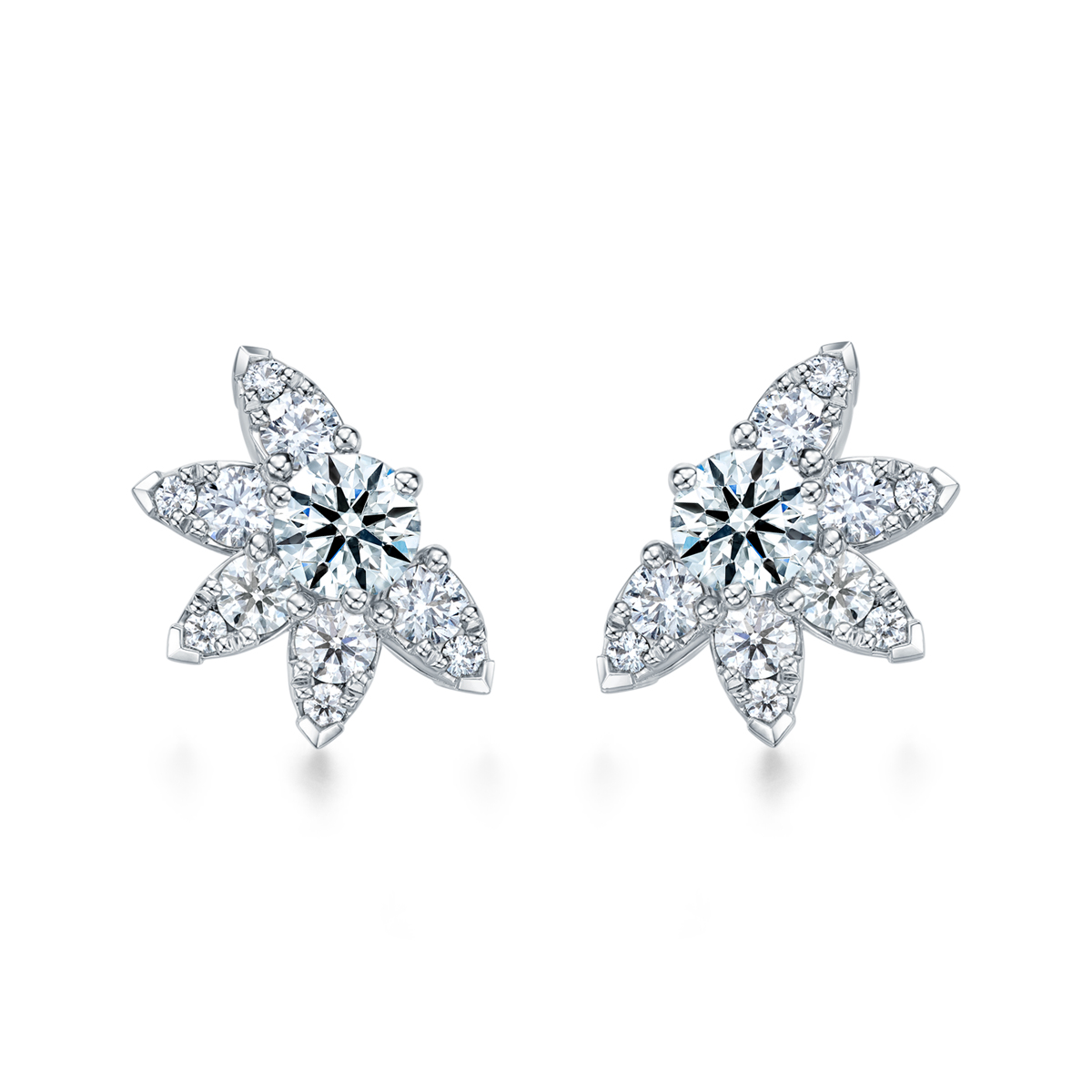 HEARTS ON FIRE 1 1/4ctw Diamond Aerial Sunburst White Gold Stud Earrings