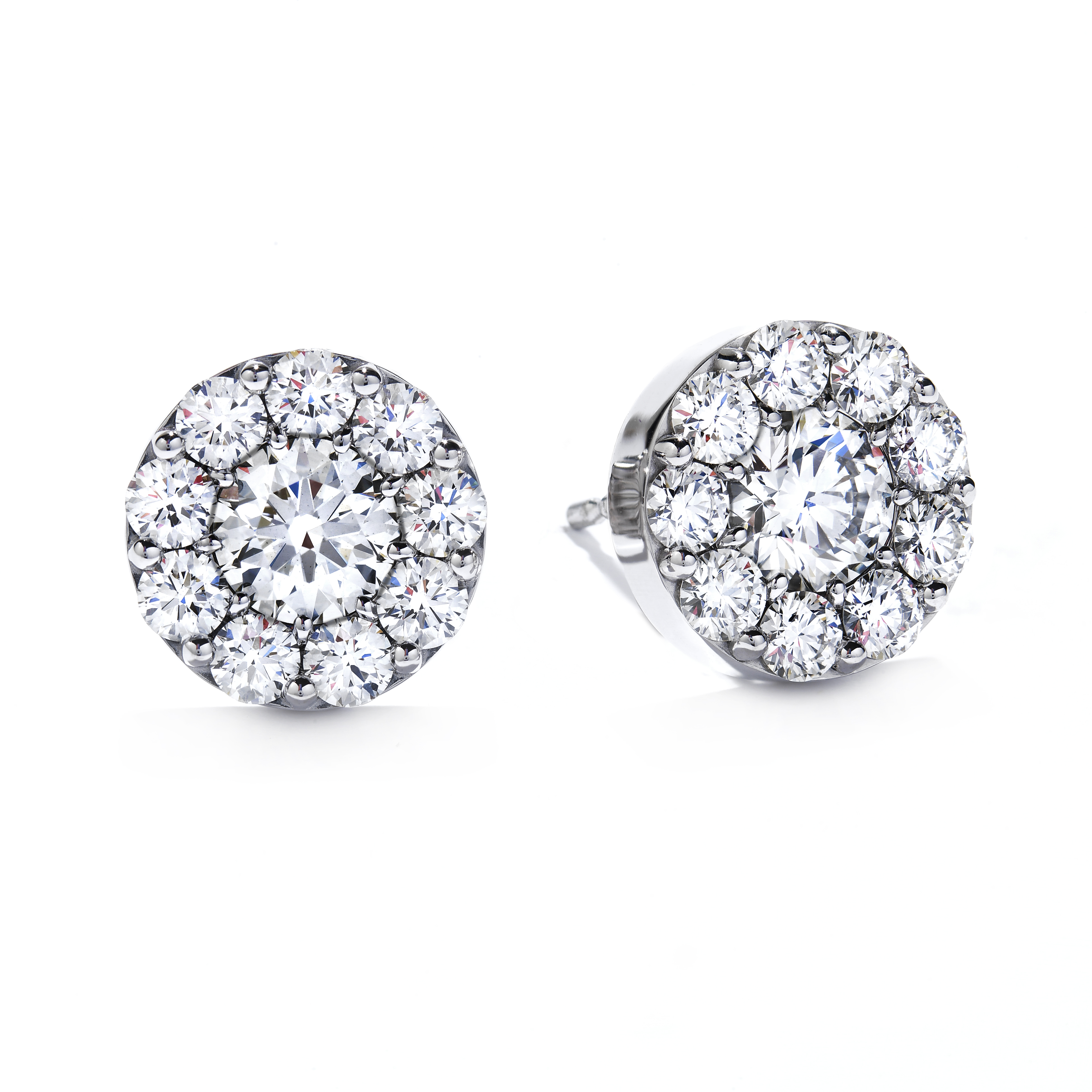 HEARTS ON FIRE 1/2ctw Diamond Cluster White Gold Stud Earring l Fulfillment
