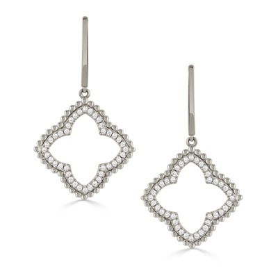 DOVES 1/4ctw Diamond Earrings in 18k White Gold l RAVENNA