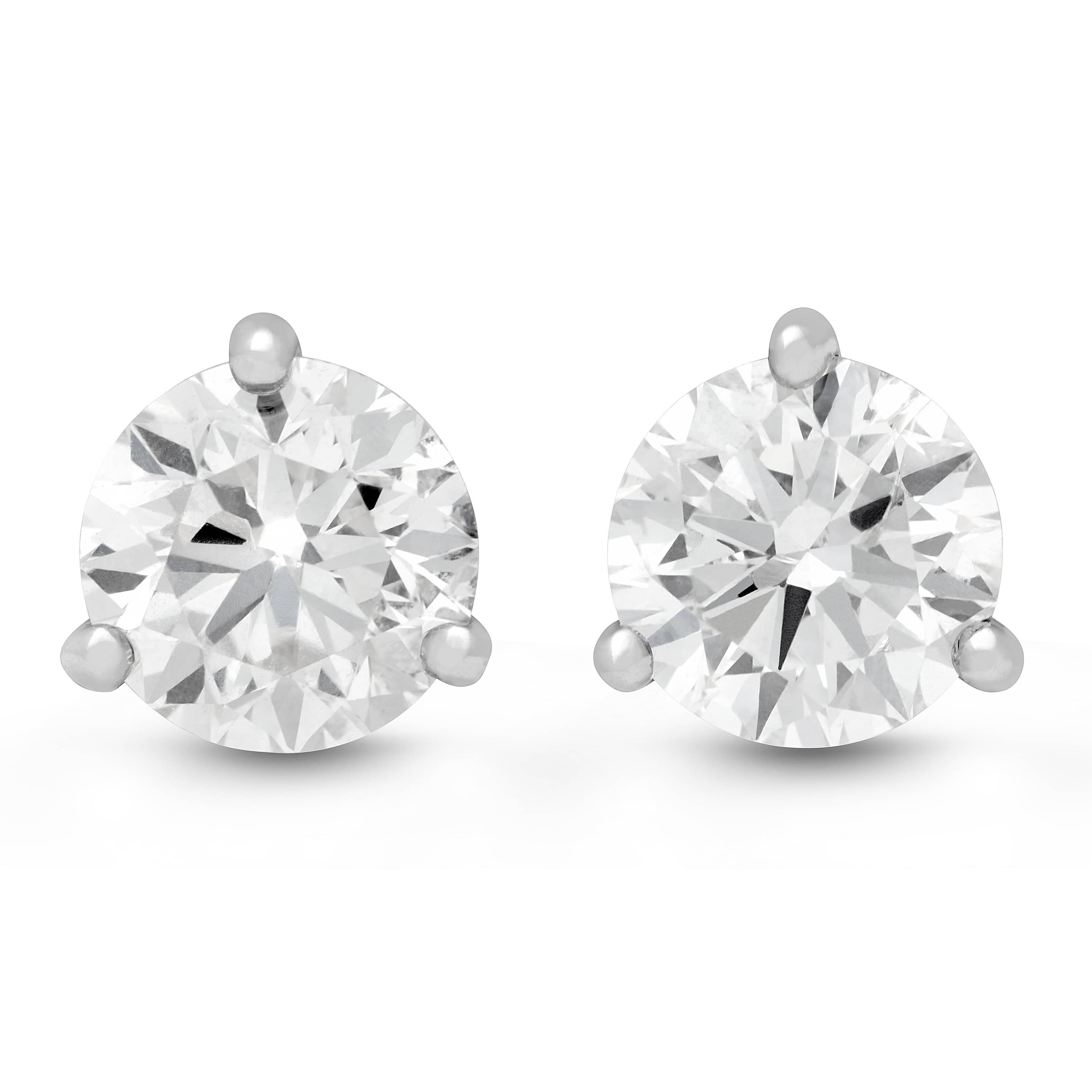 1 4/5ctw Round Diamond Solitaire White Gold Stud Earrings l 3-Prong