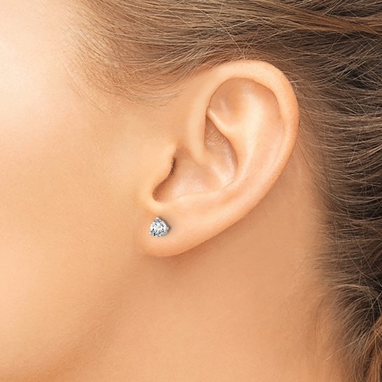 1/2ctw Round Diamond Solitaire White Gold Stud Earrings l 3-Prong