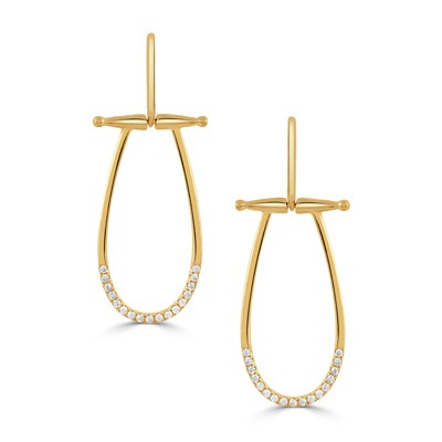 DOVES 1/3ctw Diamond Horse Bit Equestrian Earring in 18 karat Yellow Gold