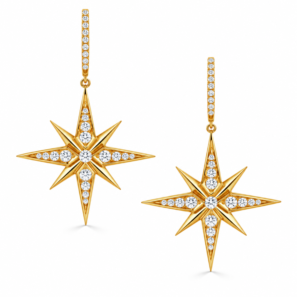 1ctw Diamond Star Celestial Drop Earrings l DOVES