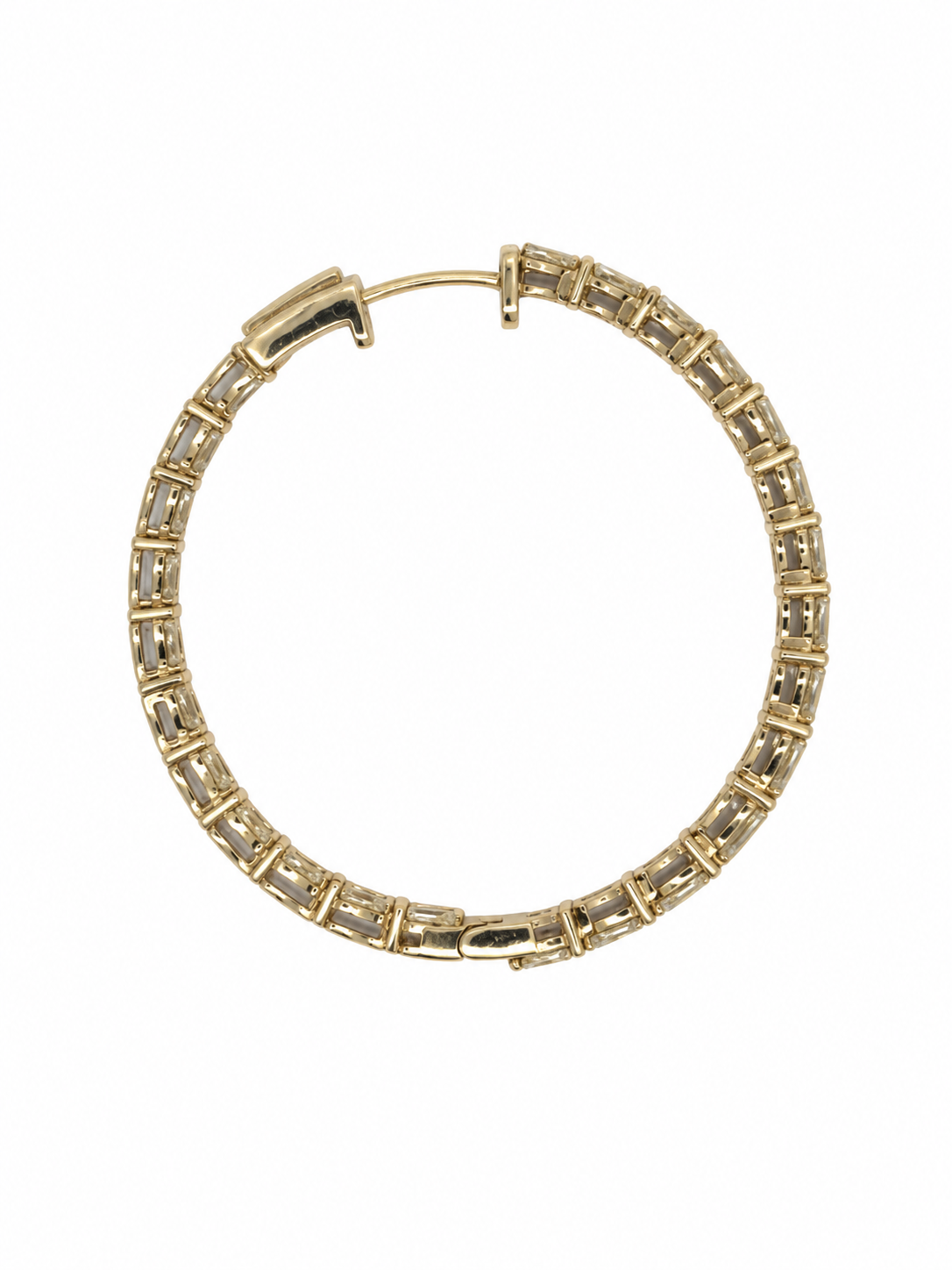 Yellow Gold  4 3/10ctw Pear-Shaped Diamond Hoop Earrings