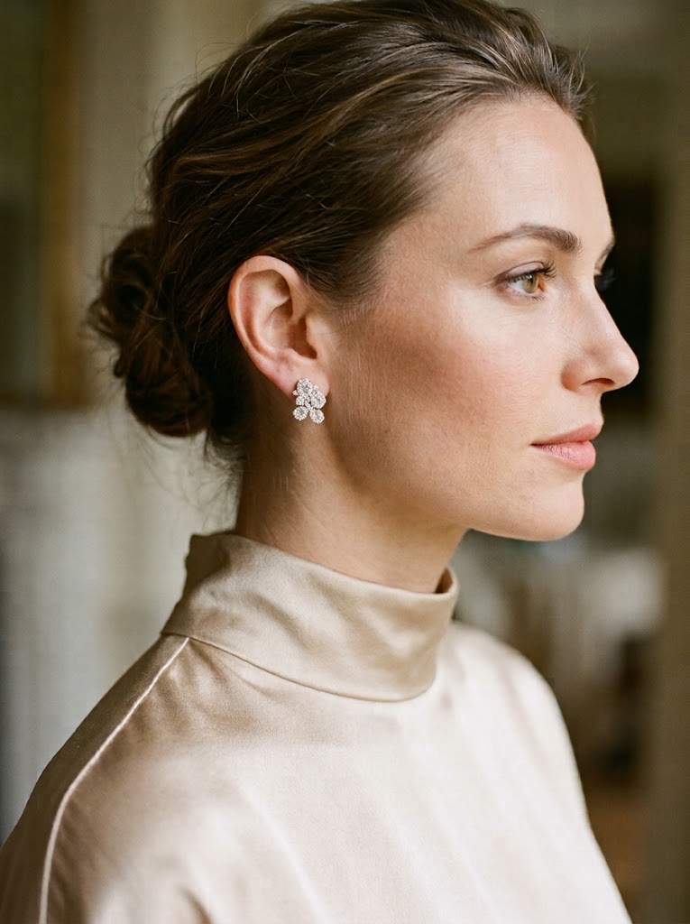4 4/10ctw Diamond Floral Cluster Earrings in 18k White Gold