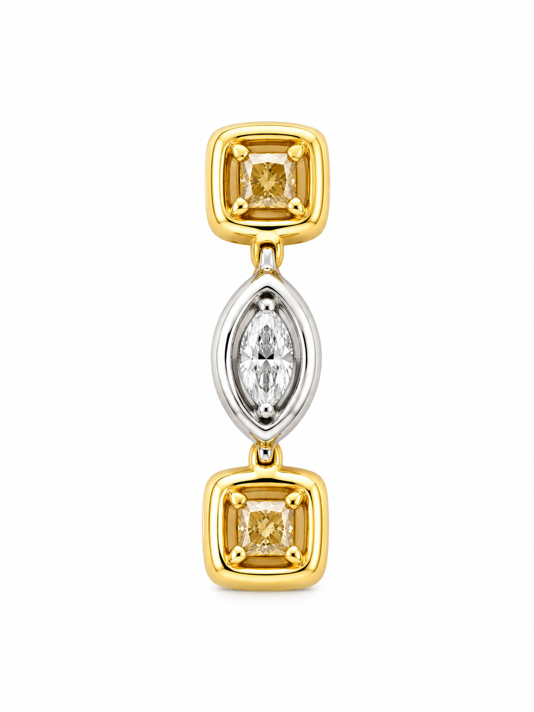 Fancy Yellow and White Diamond Drop Earrings