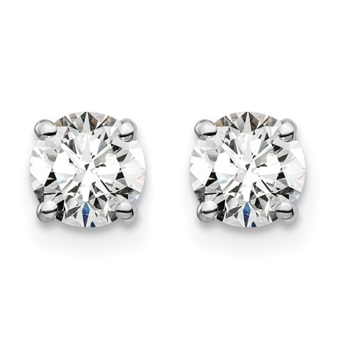 1ctw Round Lab Grown Diamond White Gold Solitaire Earrings