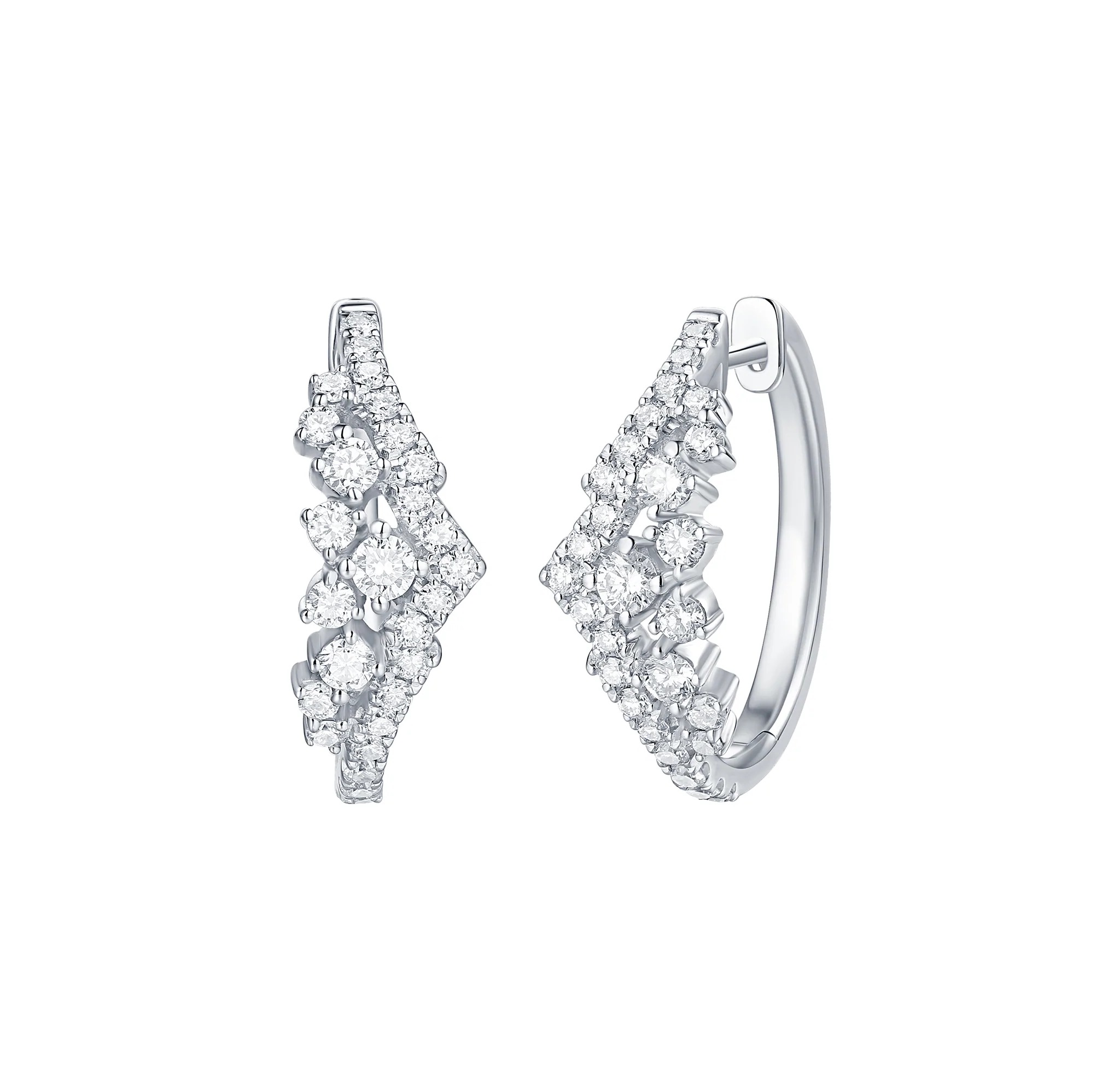 7/8ctw Lab Grown Diamond White Gold Hoop Earrings | Drizzle