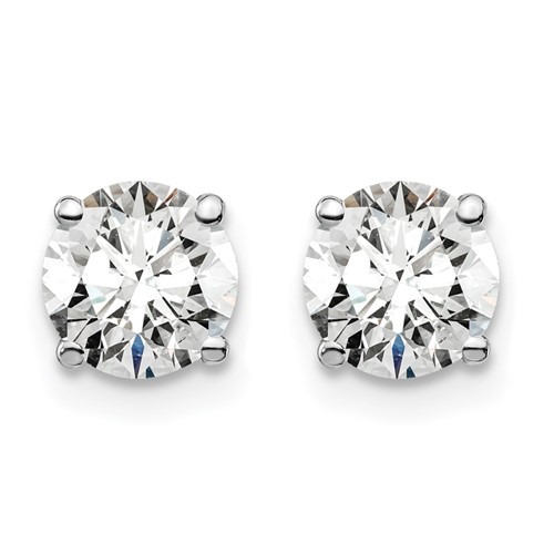 1 1/2ctw Round Lab Grown Diamond White Gold Solitaire Earrings