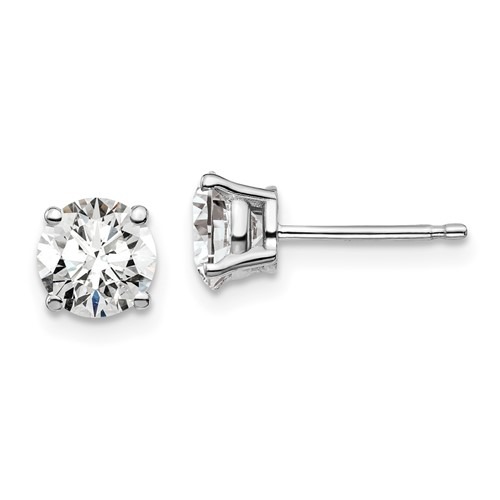 1 1/2ctw Round Lab Grown Diamond White Gold Solitaire Earrings