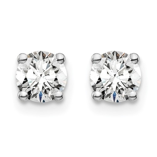 3/4ctw Round Lab Grown Diamond White Gold Solitaire Earrings