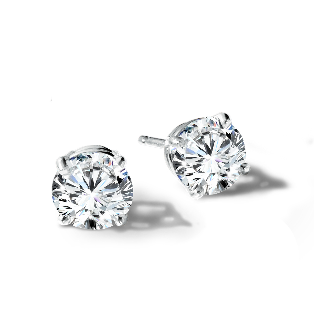 1 1/2ctw Lab Grown Round Diamond Solitaire Earrings