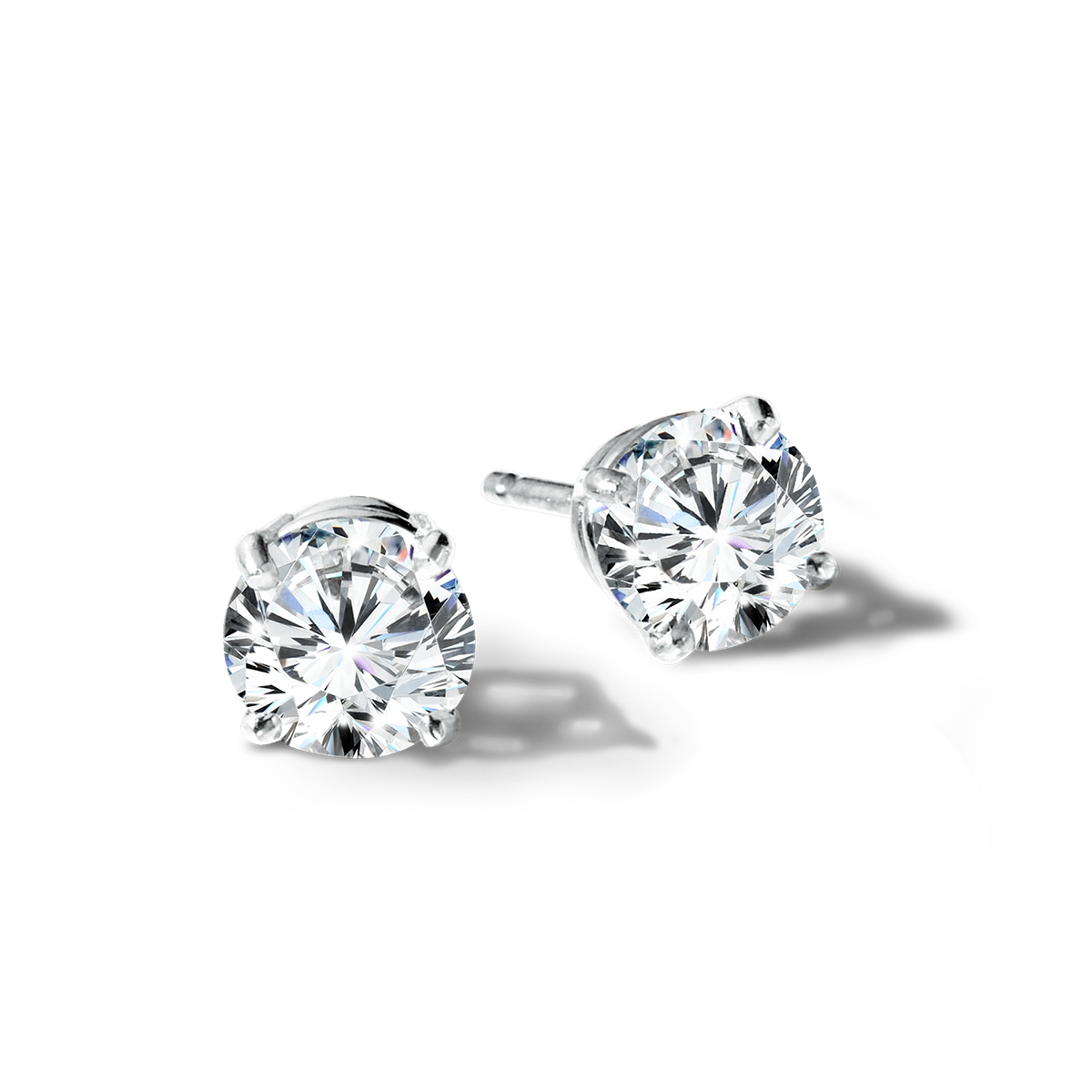 3/4ctw Lab Grown Round Diamond Solitaire Earrings