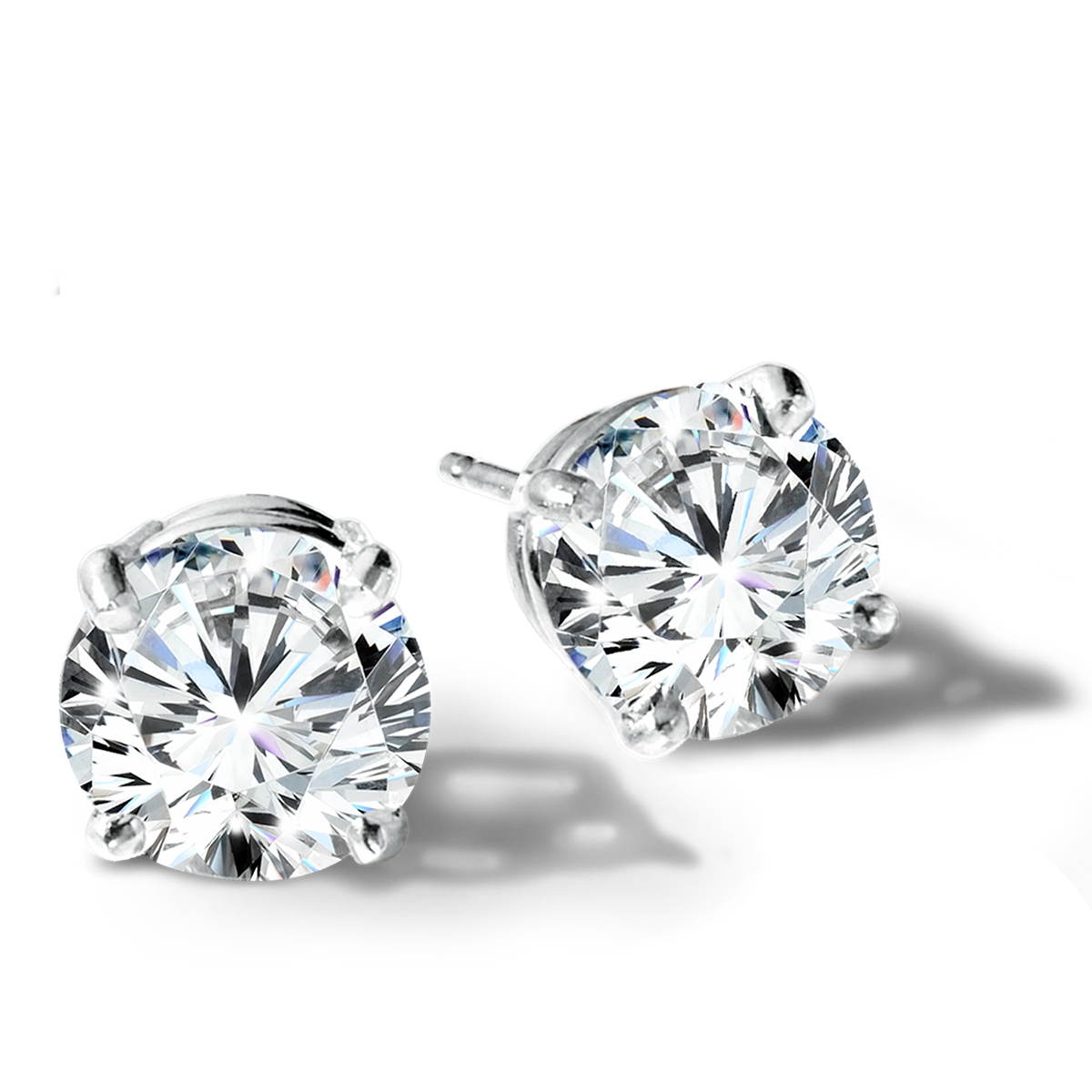 3ctw Lab Grown Round Diamond Solitaire Earrings