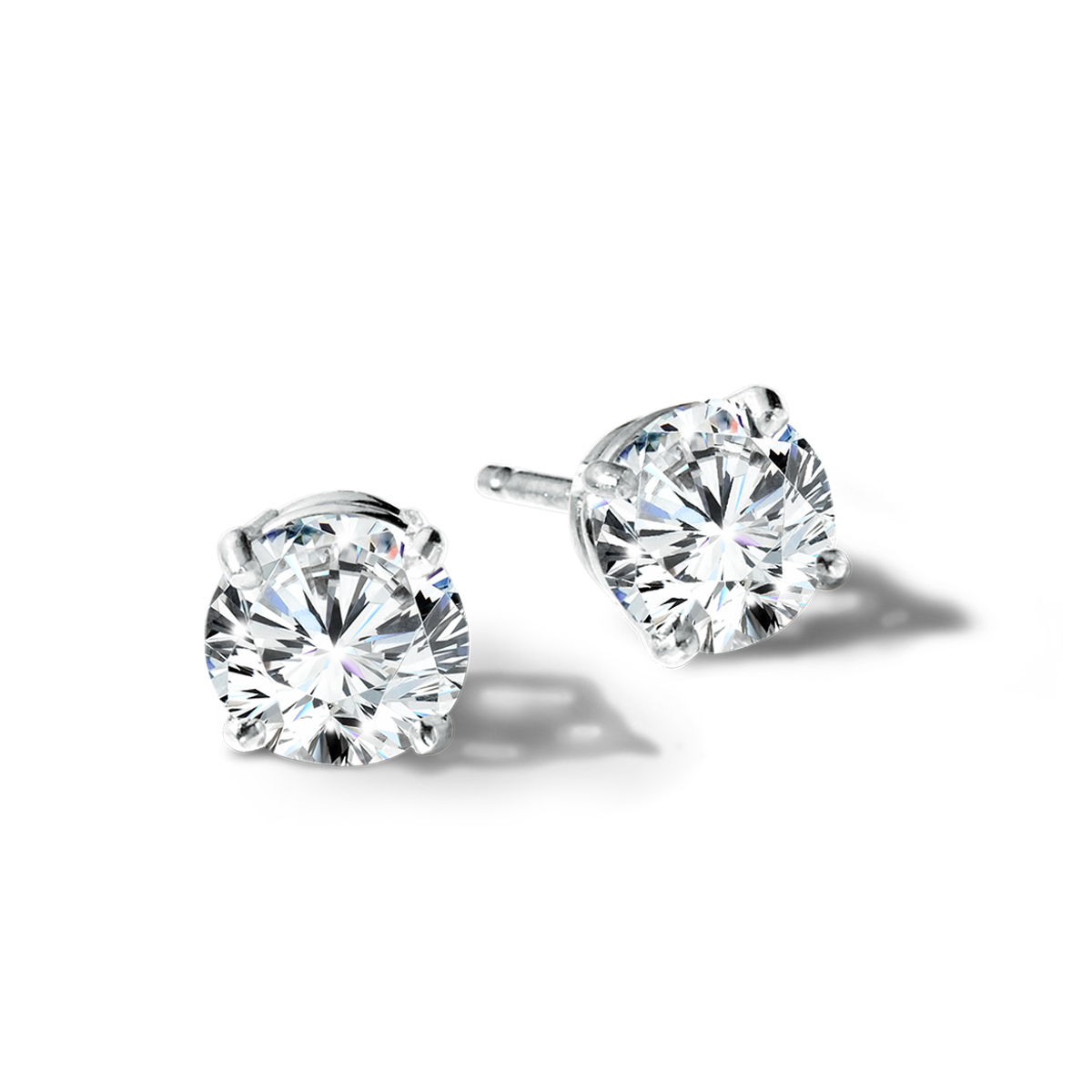 1ctw Lab Grown Round Diamond Solitaire Earrings