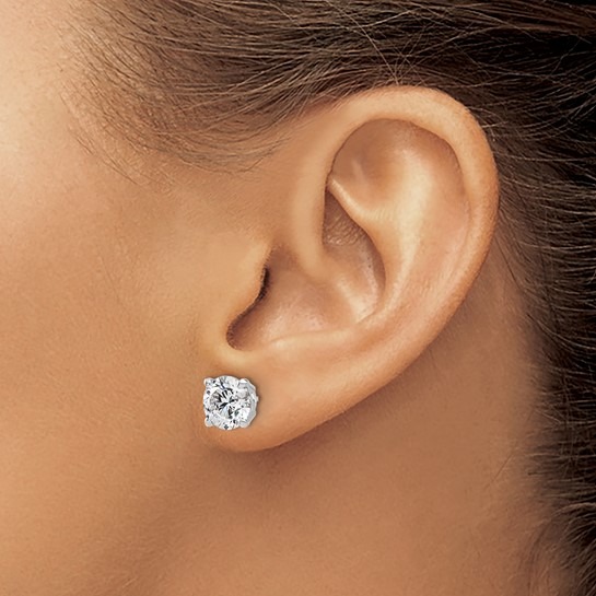 4ctw Round Lab Grown Diamond White Gold Stud Earrings