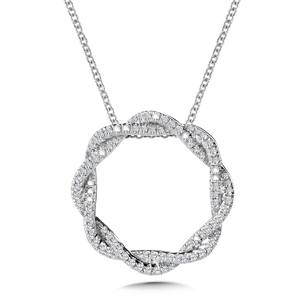 Round Spiral Diamond Pendant