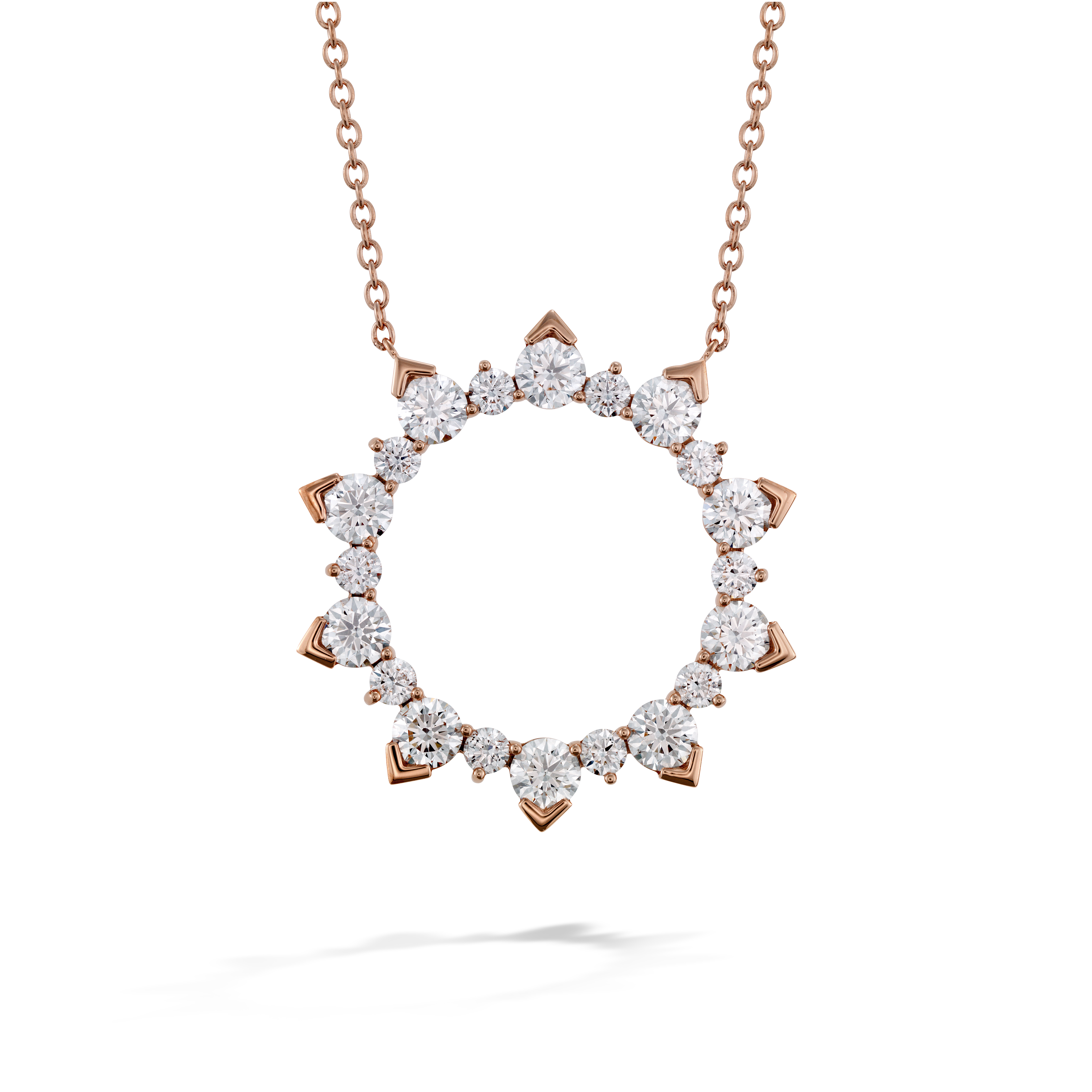 HEARTS ON FIRE Rose Gold Diamond Aerial Eclipse Large Pendant