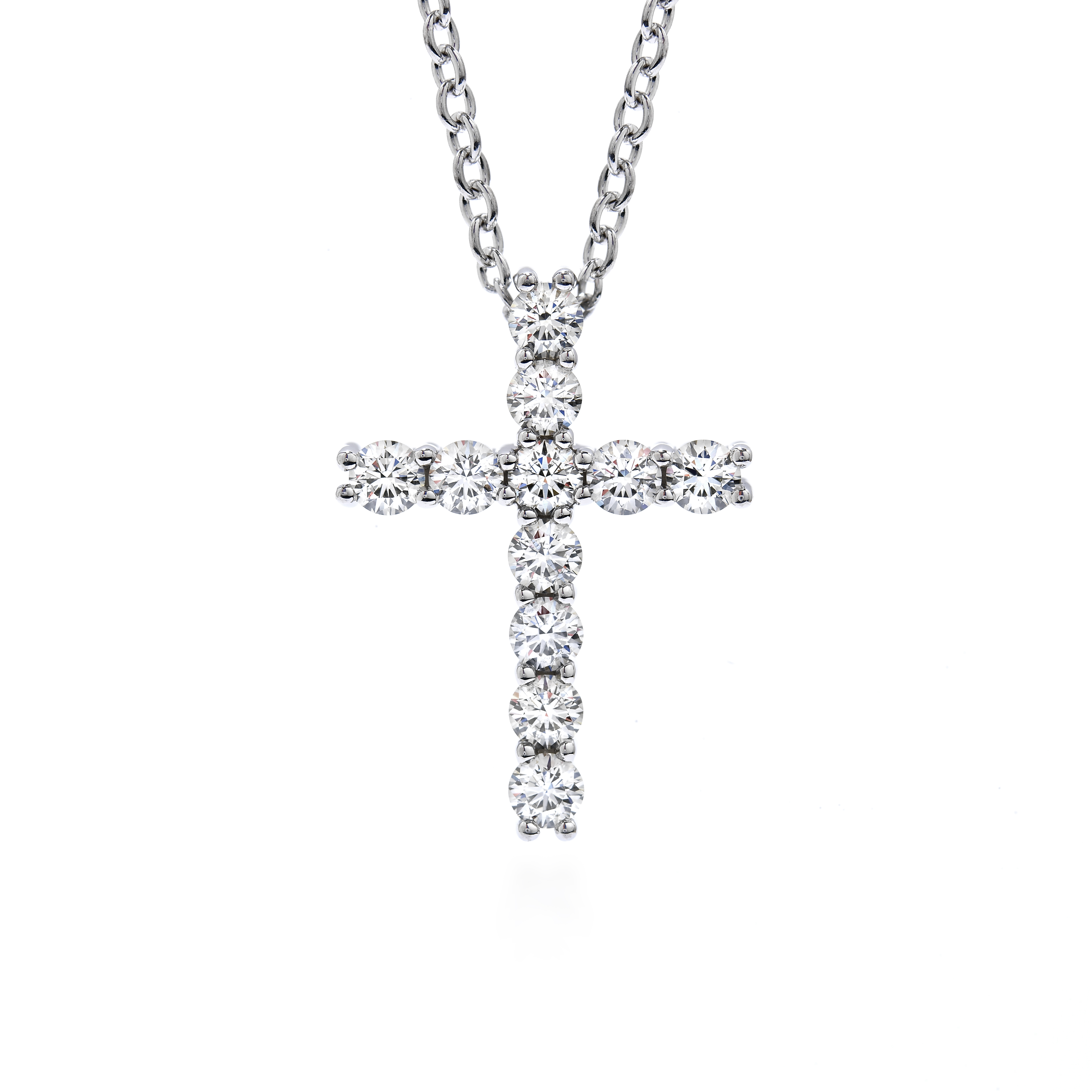 HEARTS ON FIRE White Gold 1/3ctw Diamond Cross Pendant Necklace l Whimsical Medium