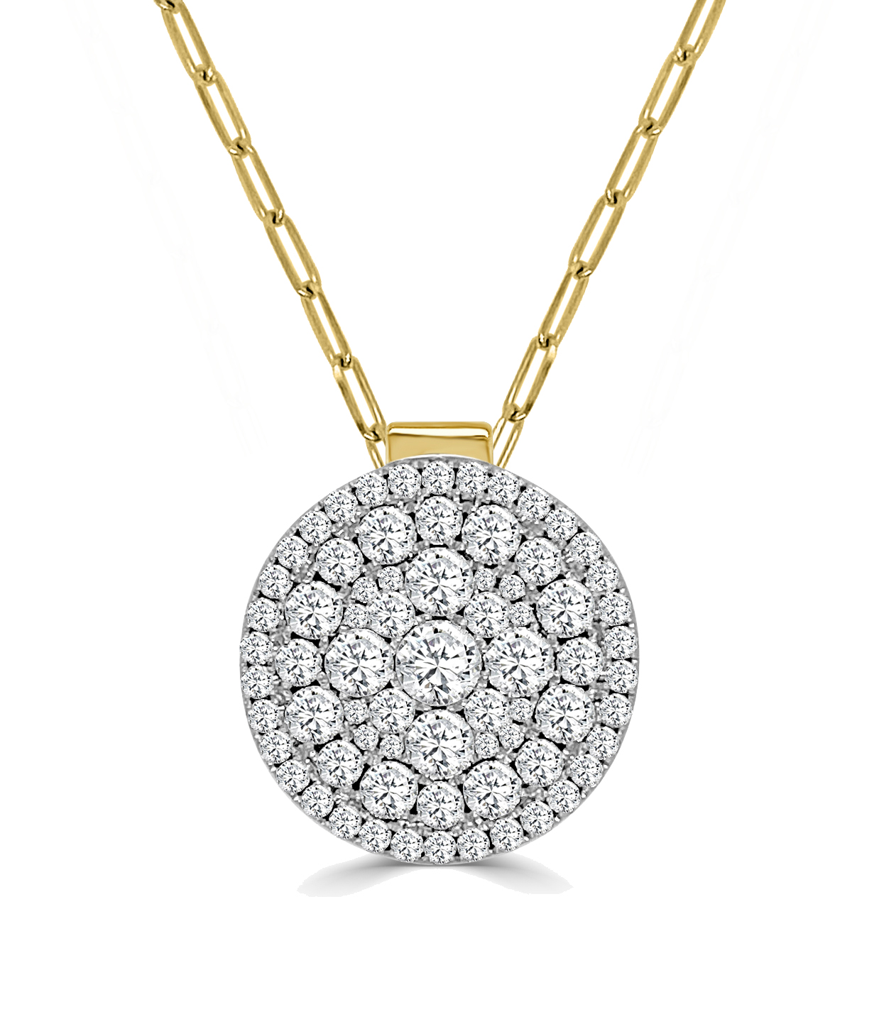 2 1/3ctw Diamond Round Two-Tone Pendant Necklace l FREDERIC SAGE