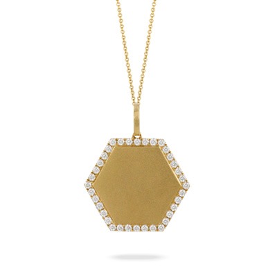 DOVES 1/3ctw Diamond Medallion Pendant Necklace in 18k Yellow Gold