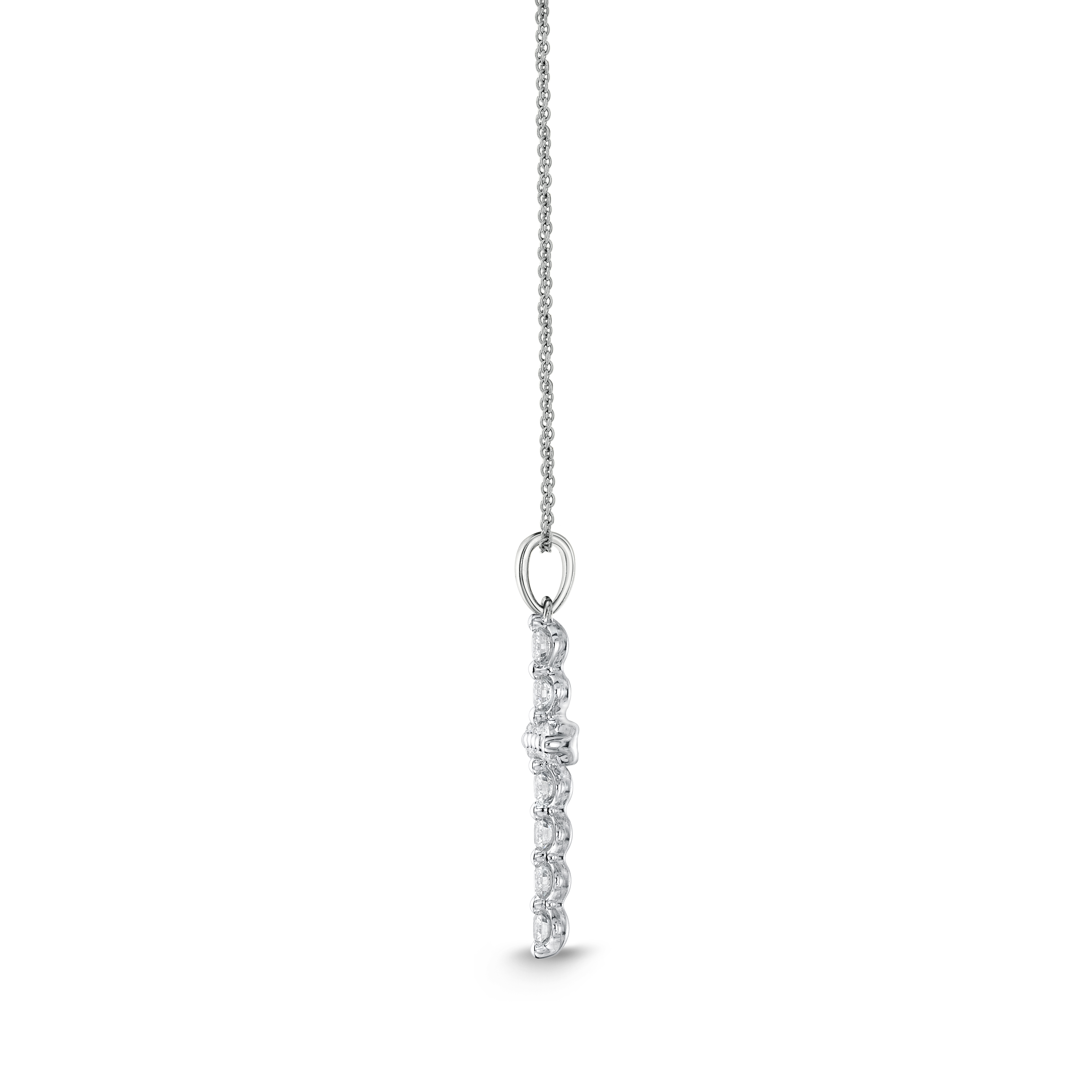 White Gold 1/2ctw Diamond Cross Pendant Necklace
