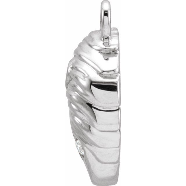 White Gold Diamond Leo Lion Charm Pendant l Extra Small