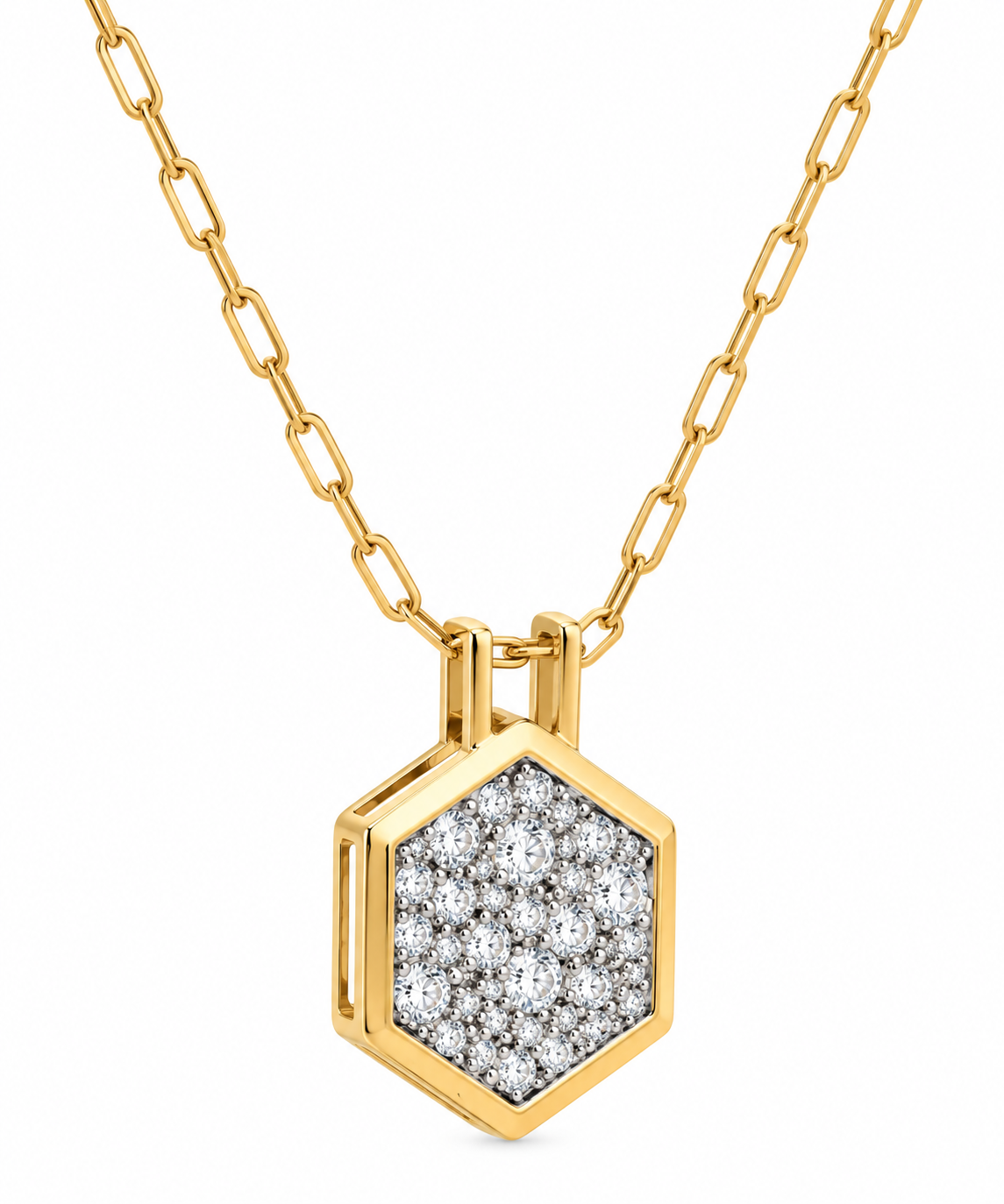 1 1/3ct Diamond Yellow Gold Pendant Necklace l 18 inches