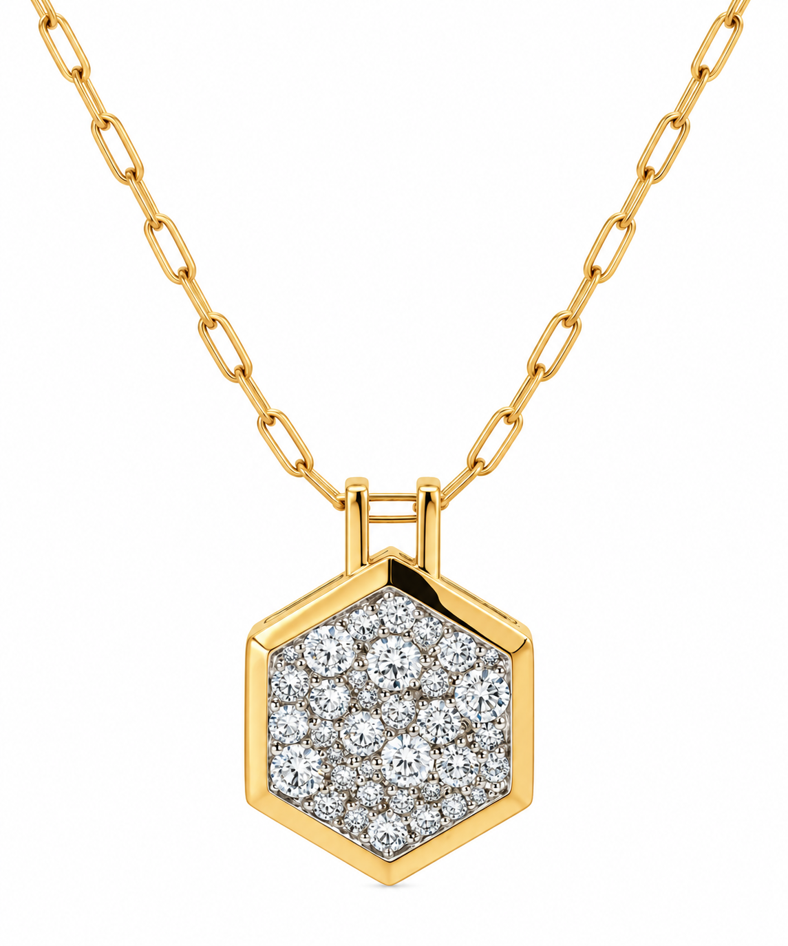 1 1/3ct Diamond Yellow Gold Pendant Necklace l 18 inches