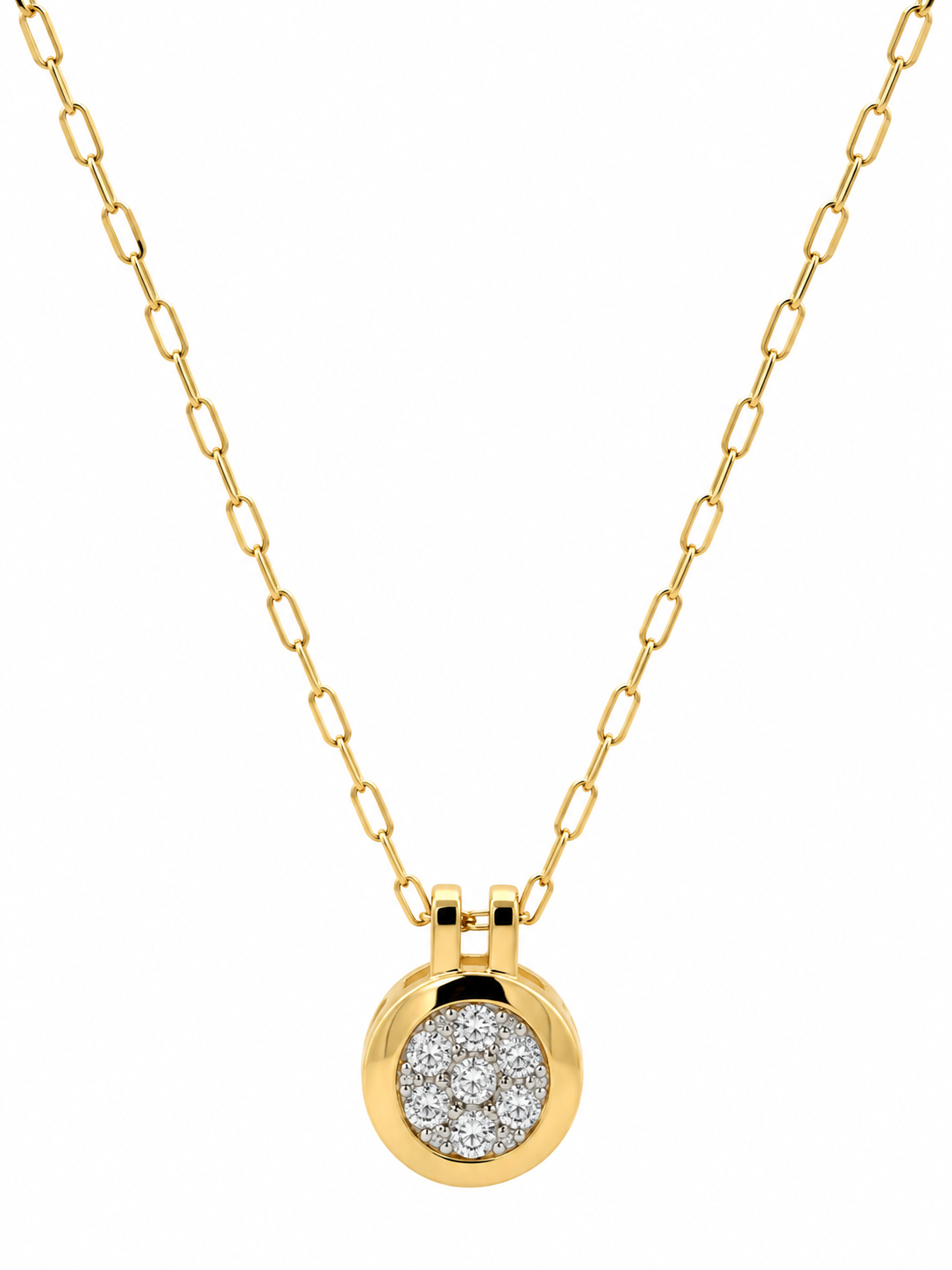 1/3cts Diamond Round Bezel Pendant Necklace l 18 inches