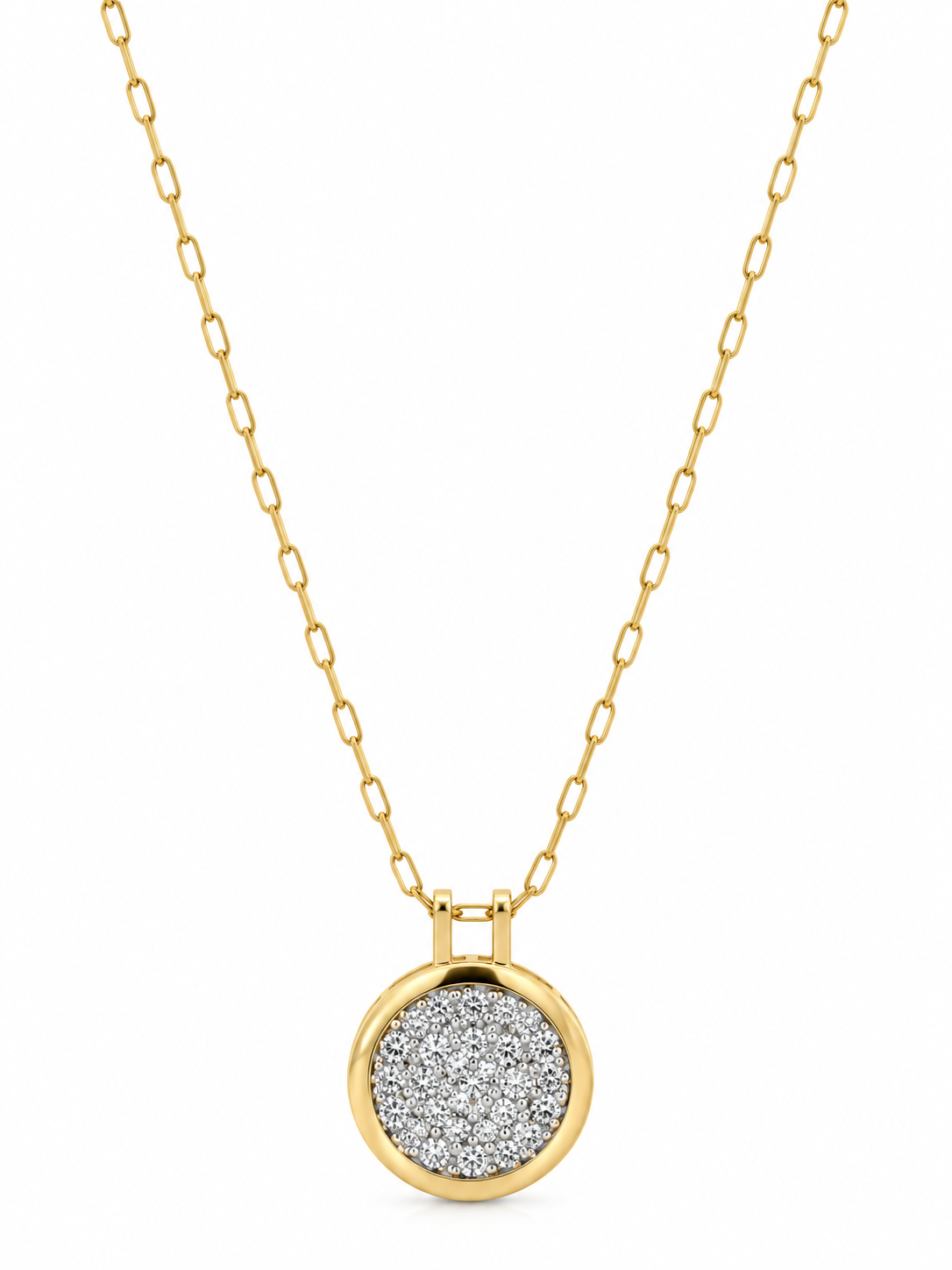 2ctw Diamond Round Bezel Pendant Necklace l 18 inches