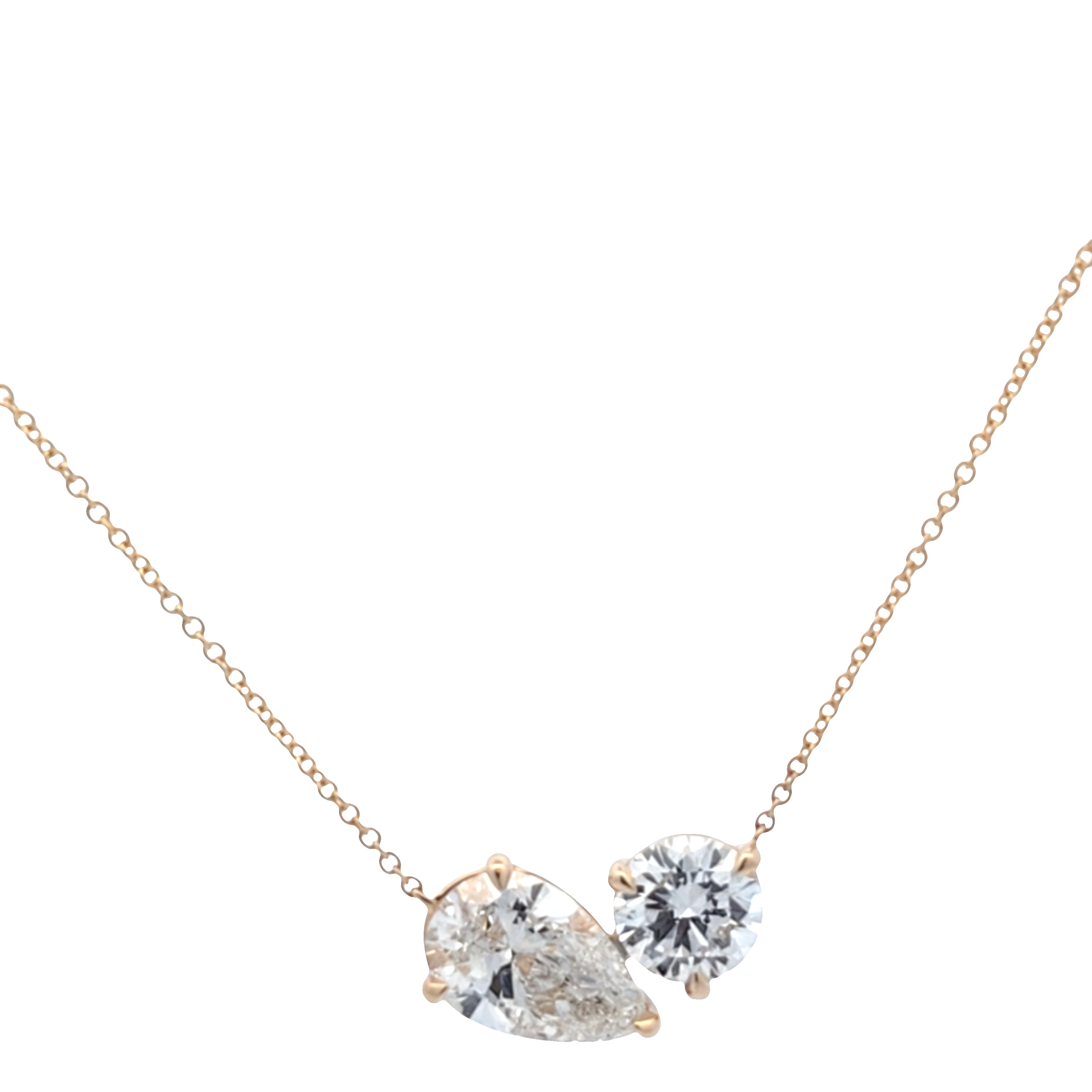3 1/3ctw Pear and Round Lab Grown Diamond Necklace l 18 inches