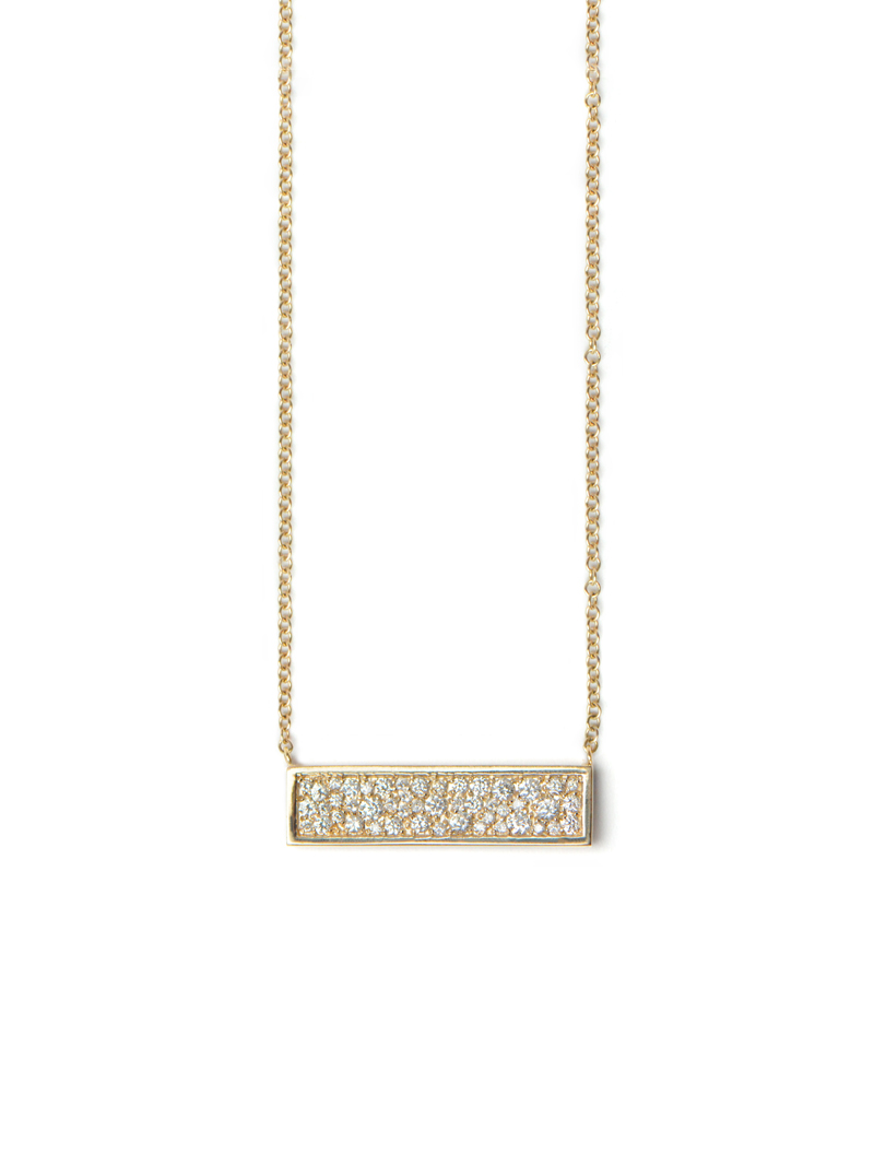 14ky Anzie Diamond Cleo Geometric Bar Necklace 17"