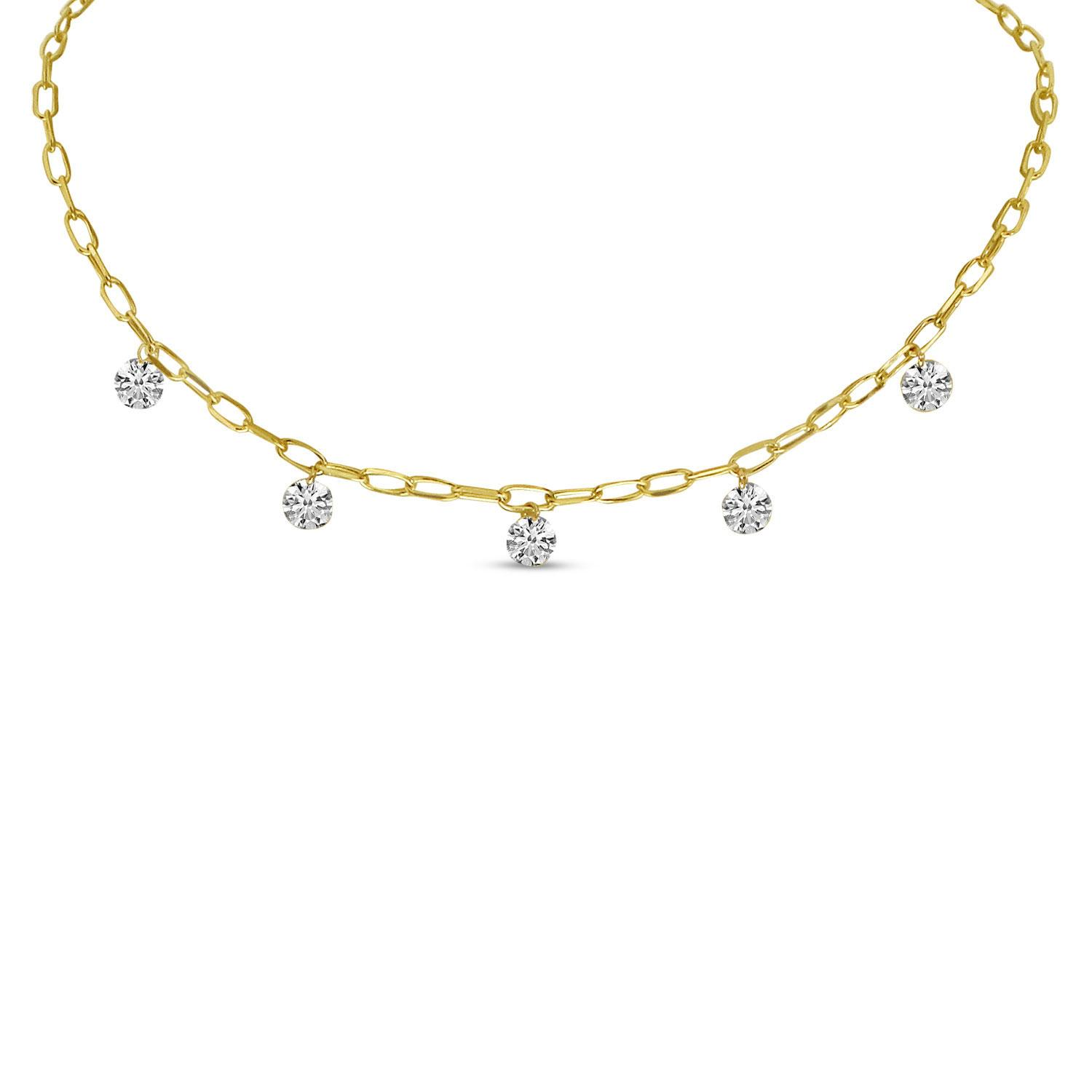 14k yellow gold .75tdw G-H SI Dashing Diamonds Open Link Necklace 20" 2.0G
