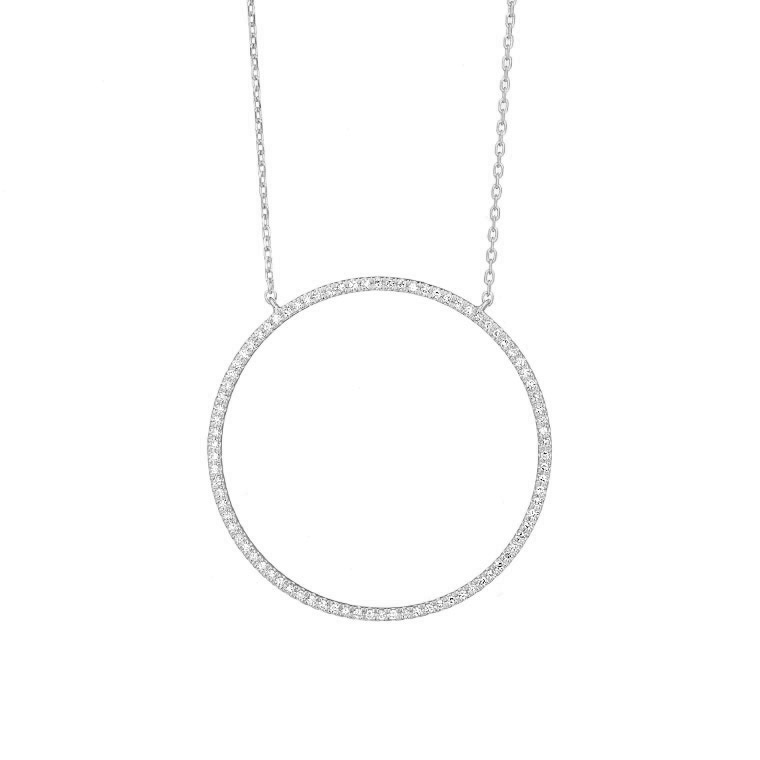 White Gold Diamond Circle Necklace
