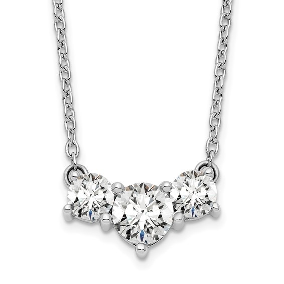 14K Lab-Grown .75 TCW Diamond Complete 3 Stone Necklace
