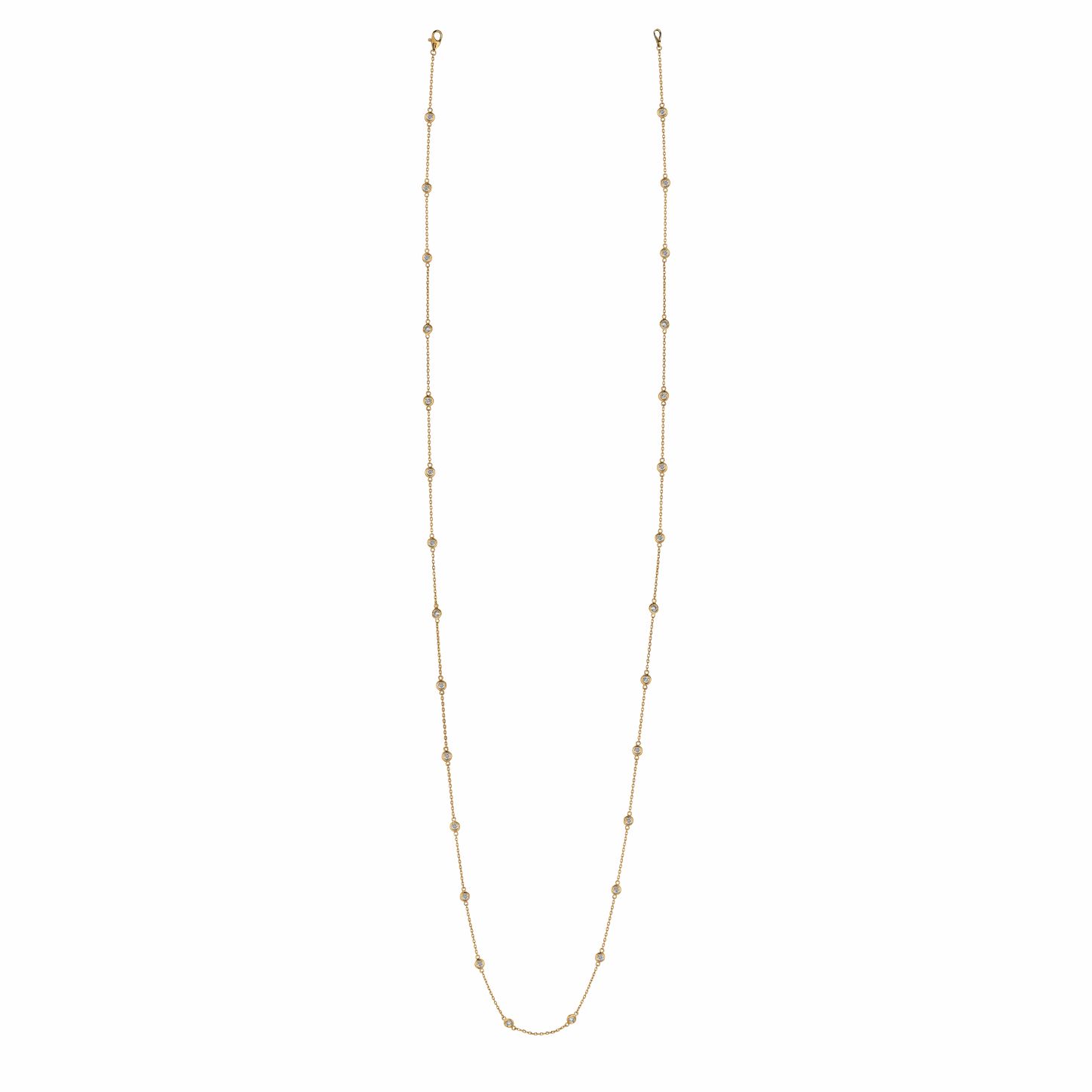 Yellow Gold 1.50 TCW Diamond Station Necklace