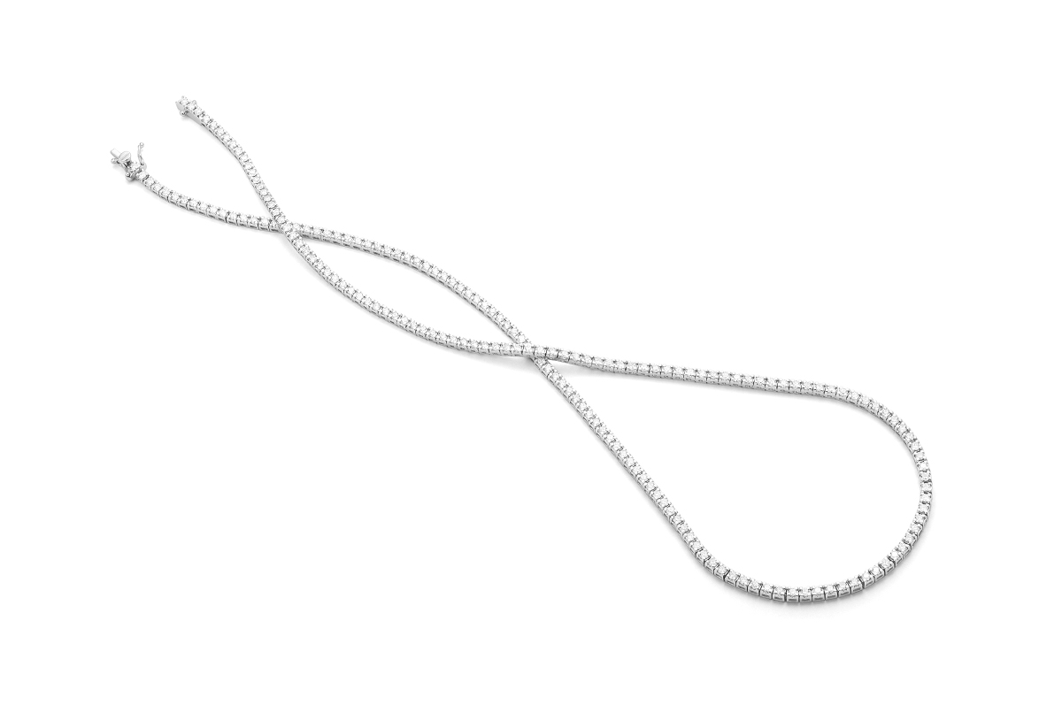 FACET White Gold 4 1/2ctw Diamond Straight Line Tennis Necklace l 24 inches