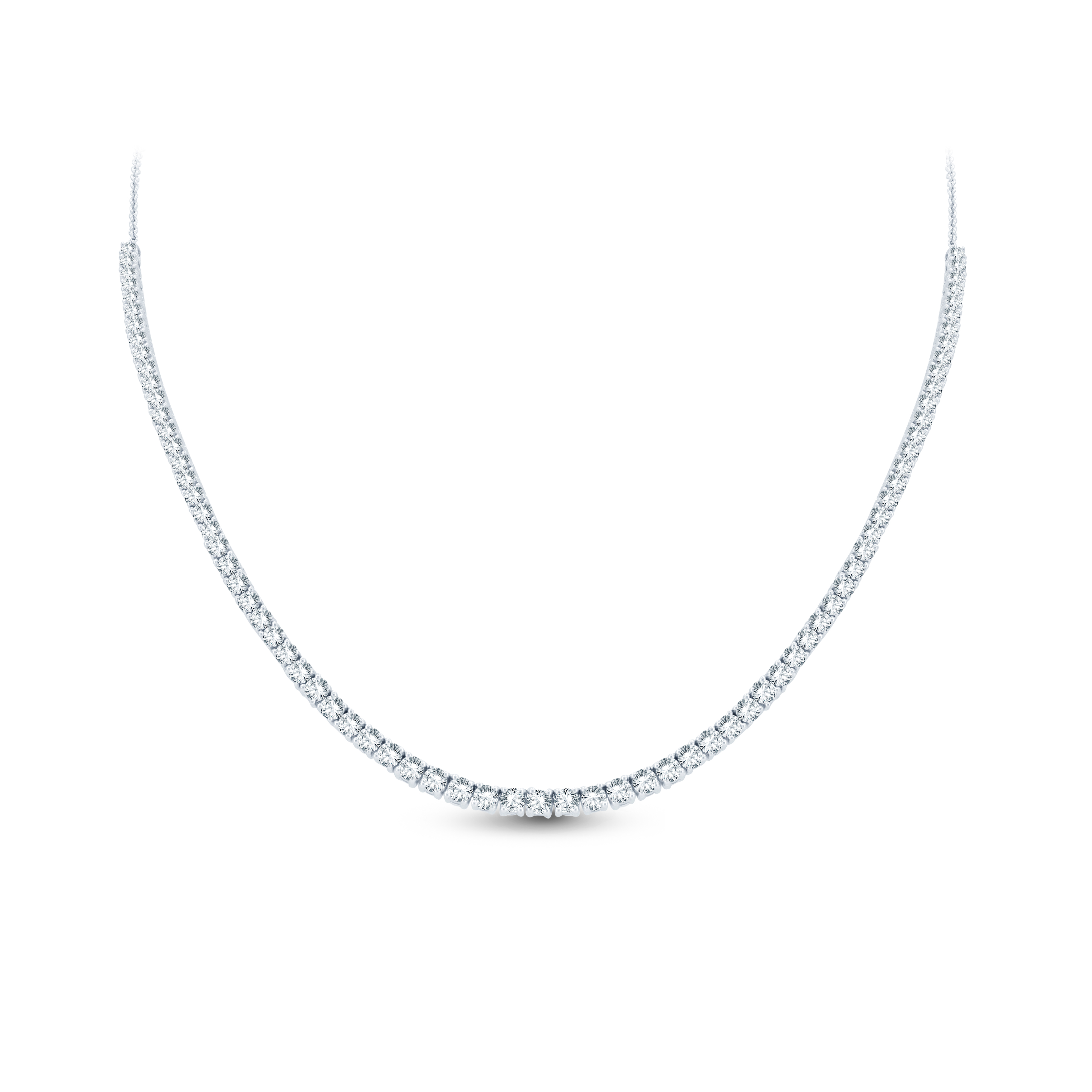 White Gold 5ctw Natural Diamond Line Necklace