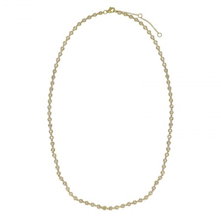 Yellow Gold 1 3/4ctw Bezel-Set Diamond Necklace l 15-18 inches