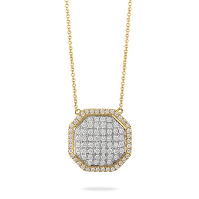 3/5ctw Diamond Two-Tone Deco Pendant Necklace l DOVES