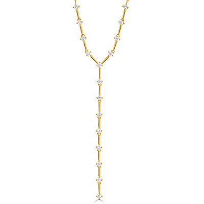 Yellow Gold Diamond Y Necklace 3/5ctw l DOVES
