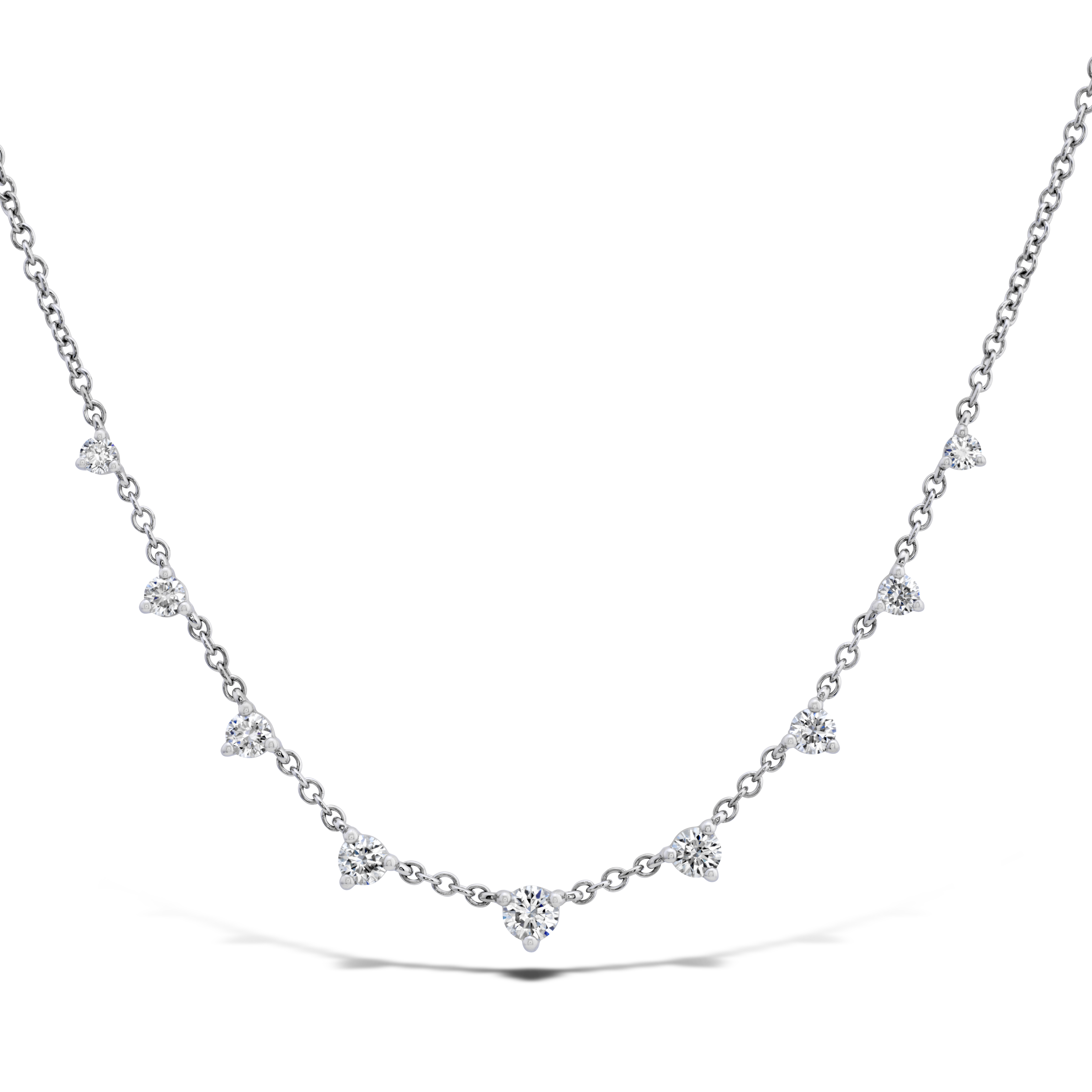 White Gold 2/5ctw Diamond Essentials Nine Stone Necklace l MEMOIRE