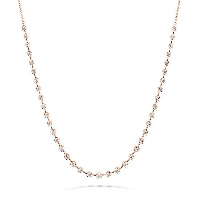 Rose Gold 2ctw Diamond Station Tennis Necklace l 18 inches