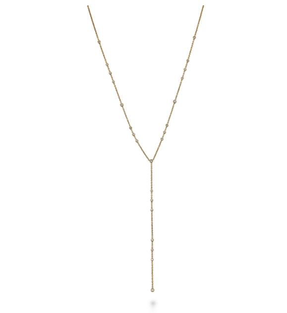 2/5ctw Diamond Bezel-set Lariat Necklace in 18k Yellow Gold