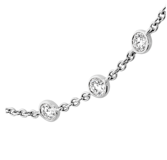 White Gold 3/4ctw 16-Stone Diamond Station Necklace l 18 inches